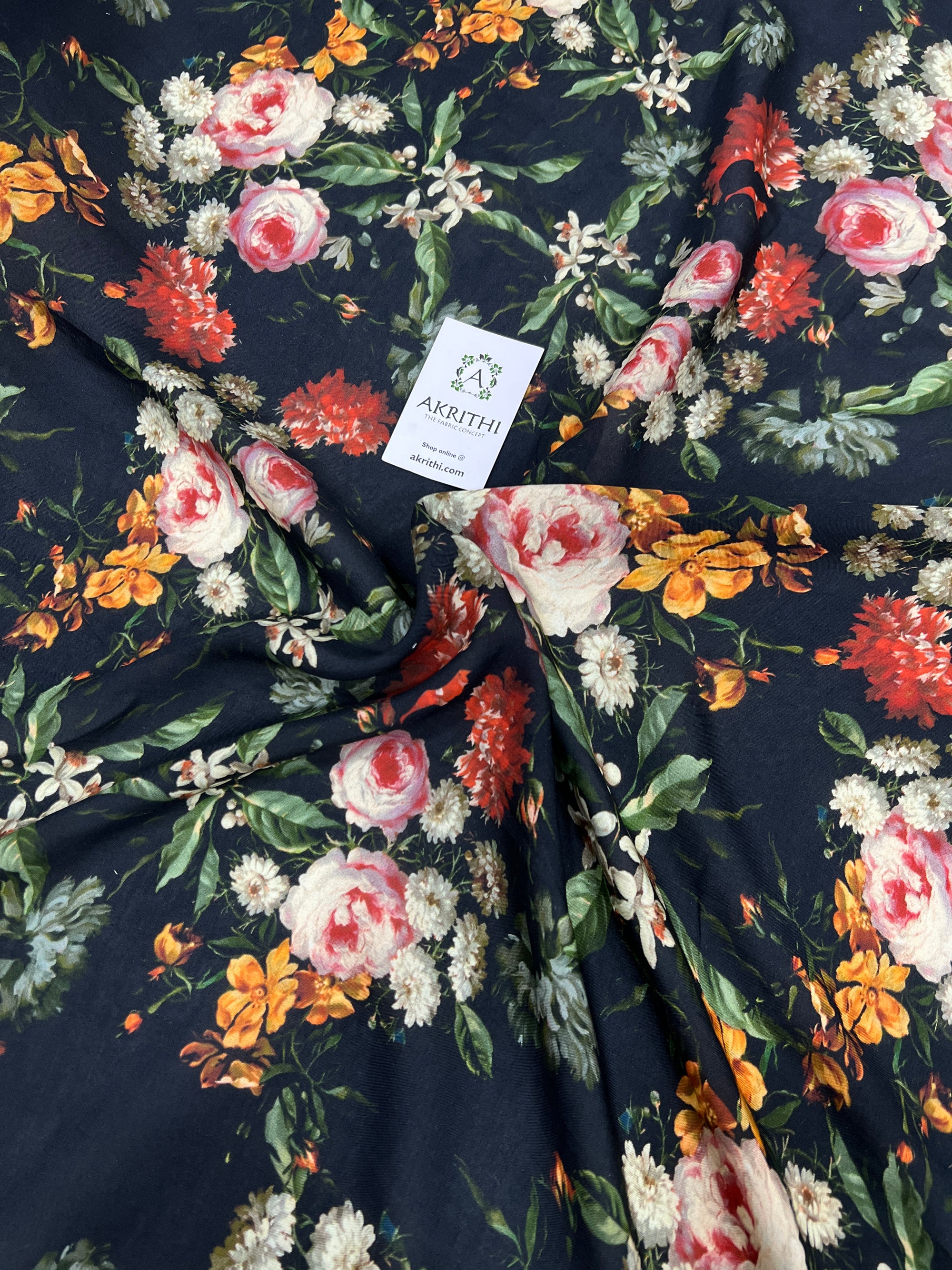 Printed pure muslin fabric