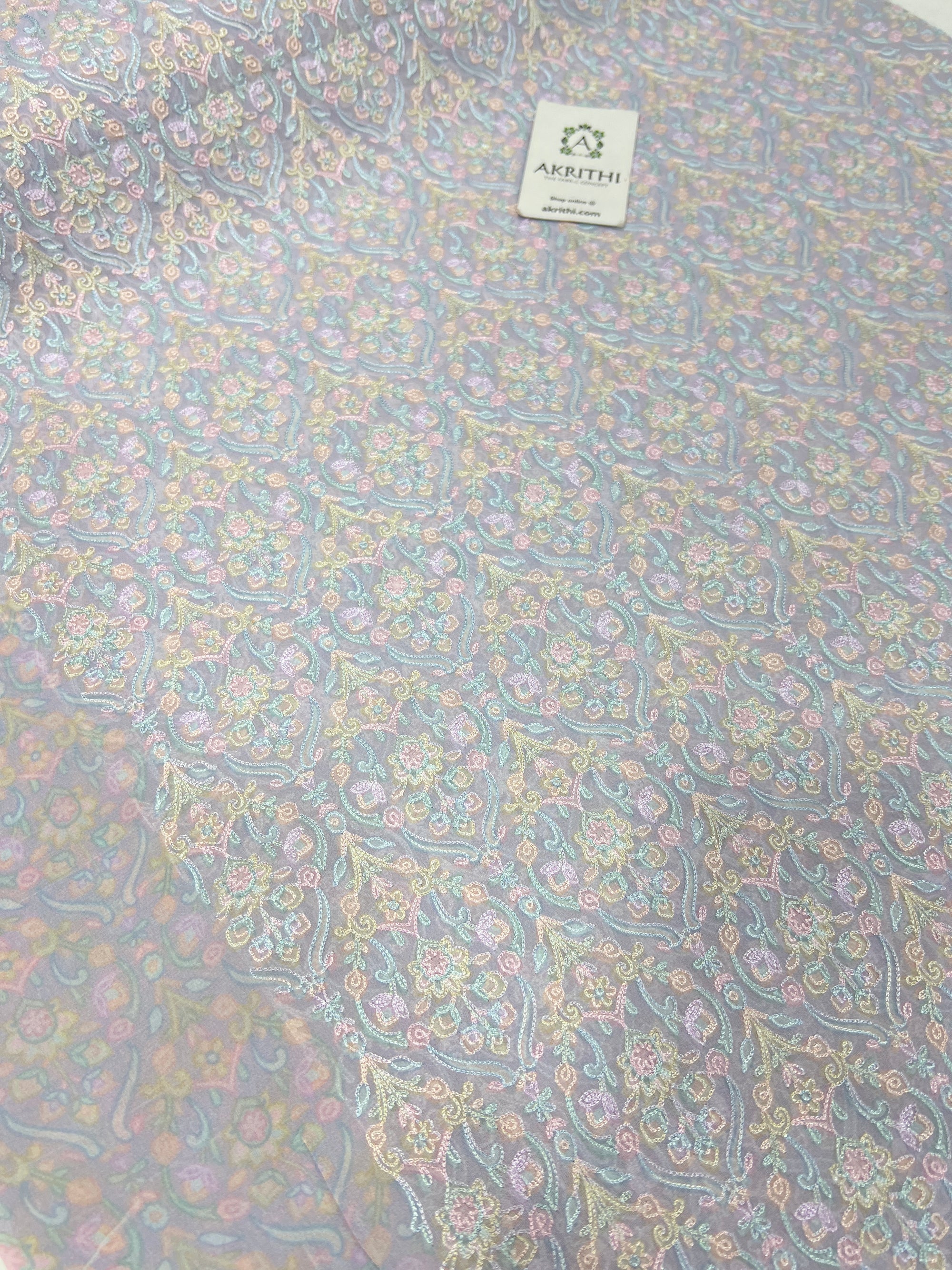 Embroidered organza fabric