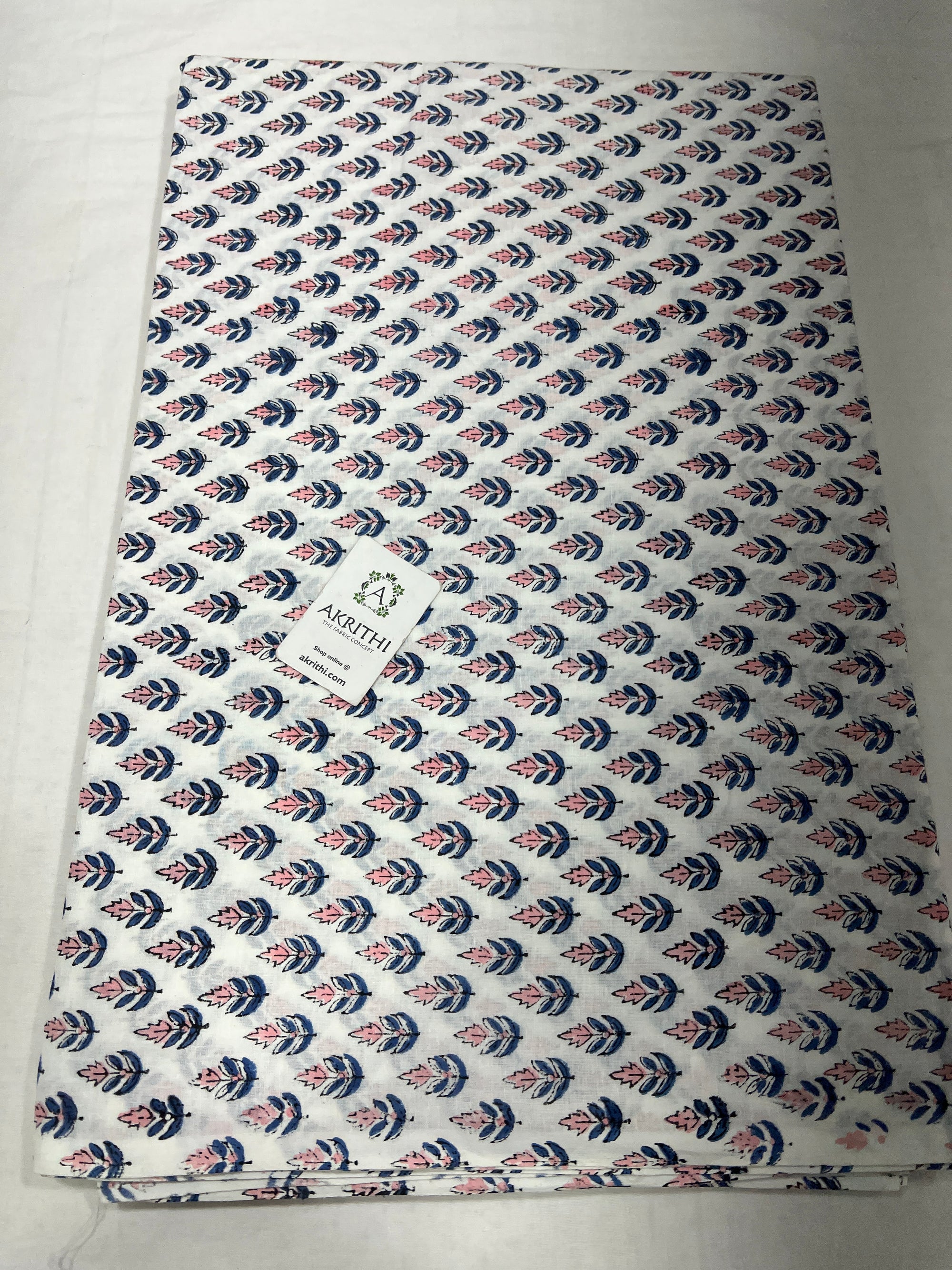 Hand block Printed pure cotton fabric