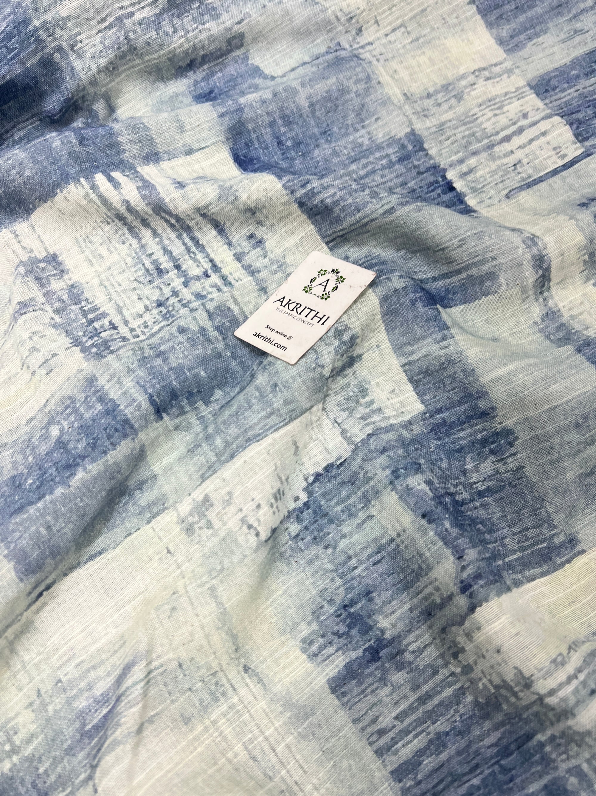 Digital Printed pure linen twill cotton fabric