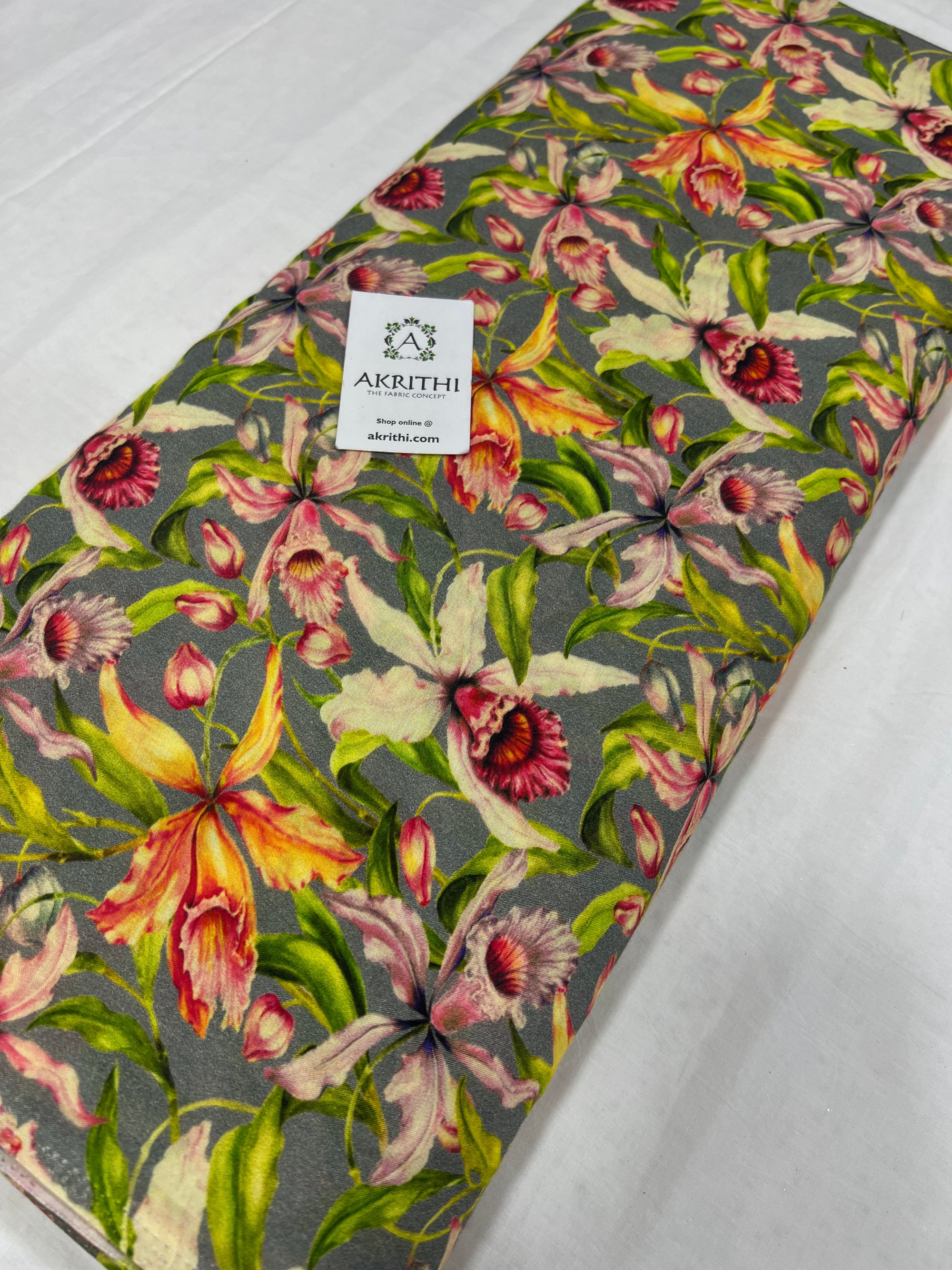 Printed pure muslin fabric