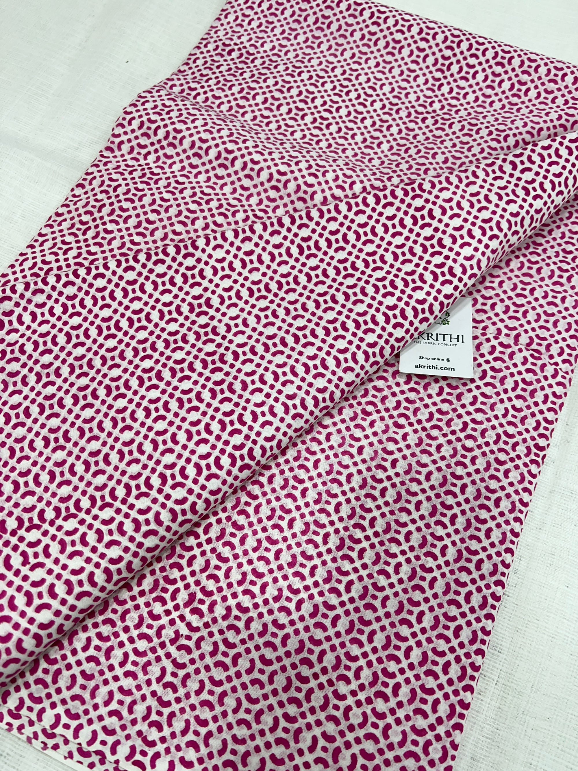 Hand block Printed pure mul cotton fabric