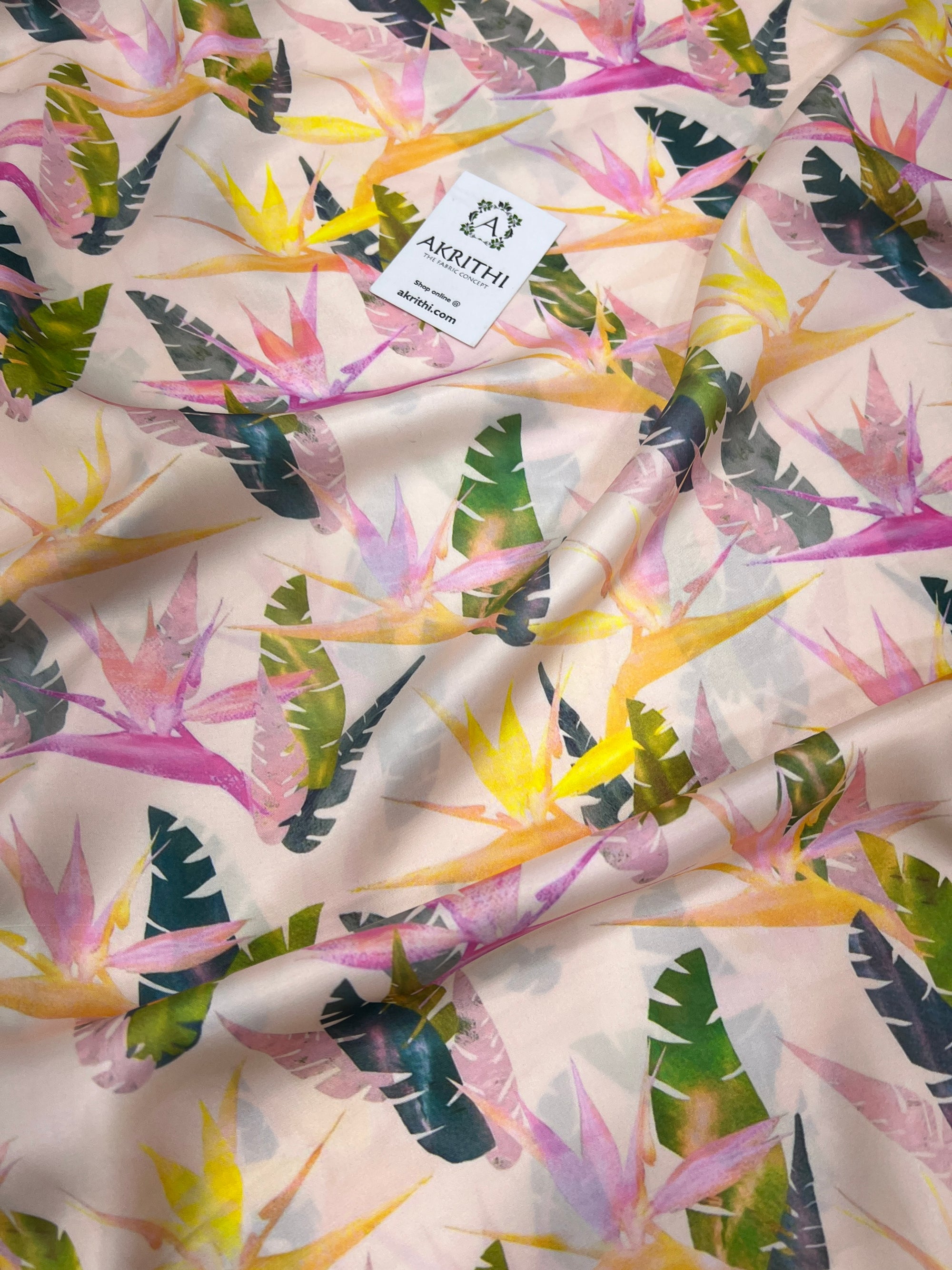Digital printed modal satin fabric