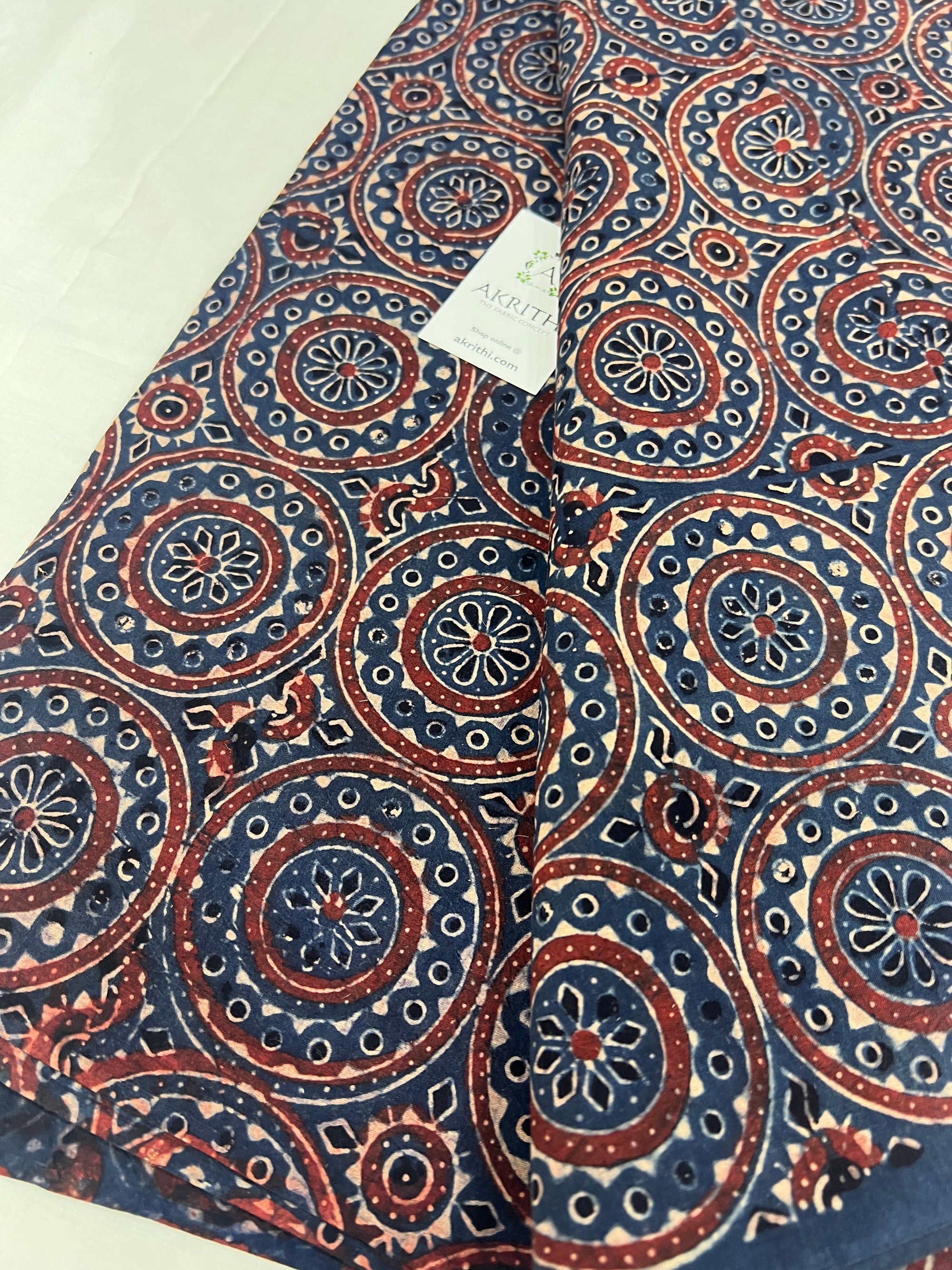 Ajrakh pure cotton fabric