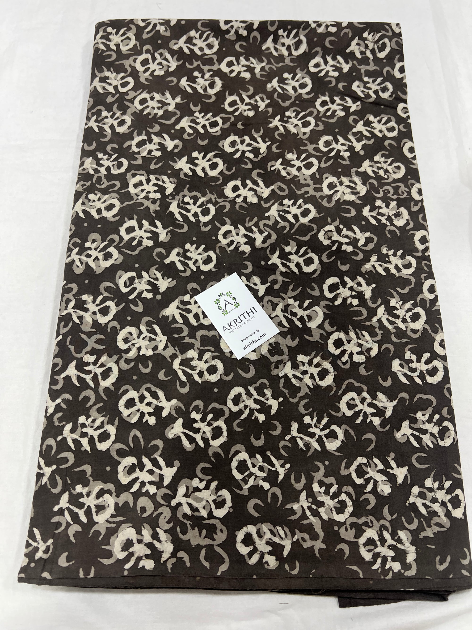 Dabu block Printed pure cotton fabric 2 METERS CUT