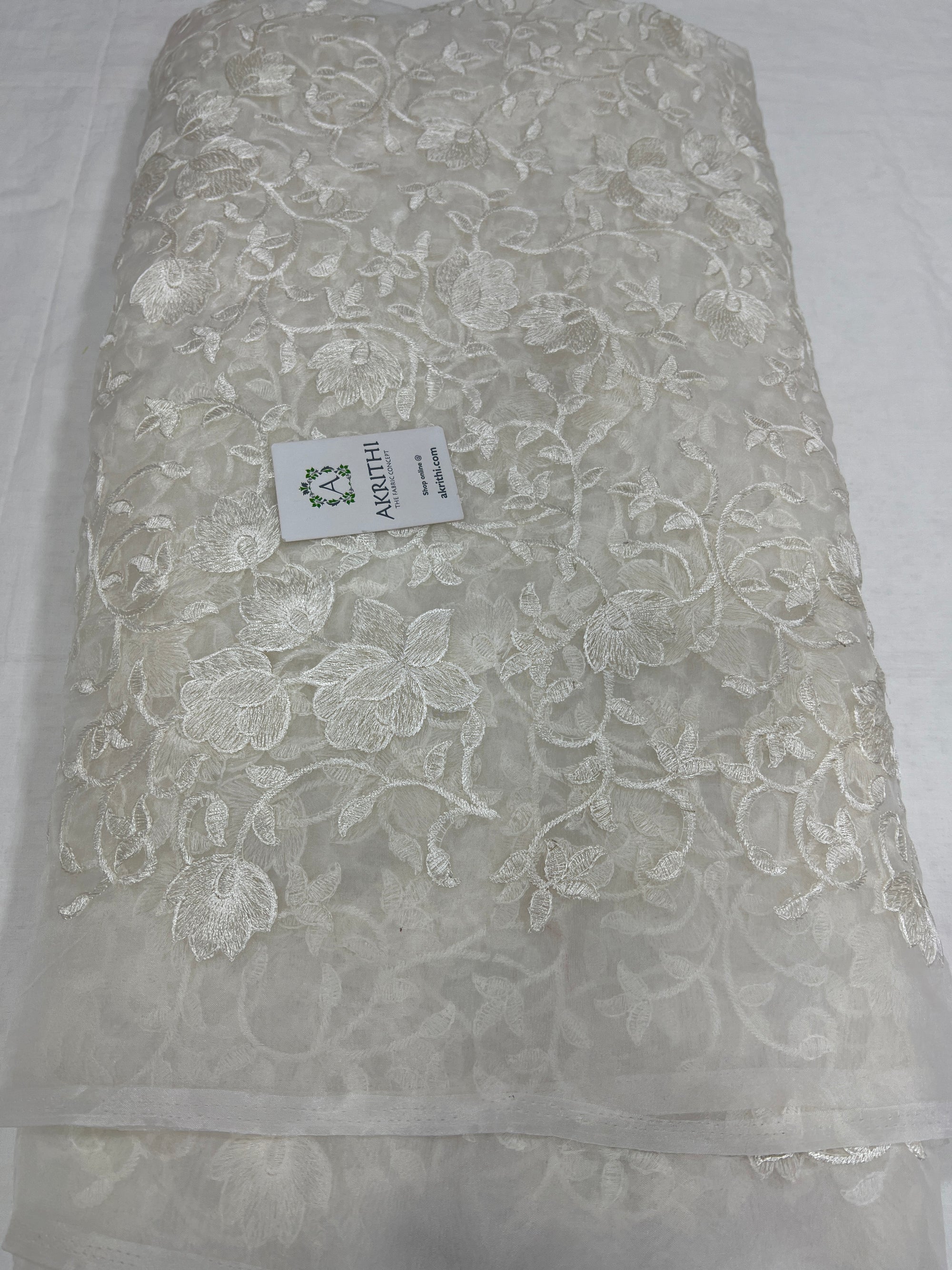 Embroidered organza fabric