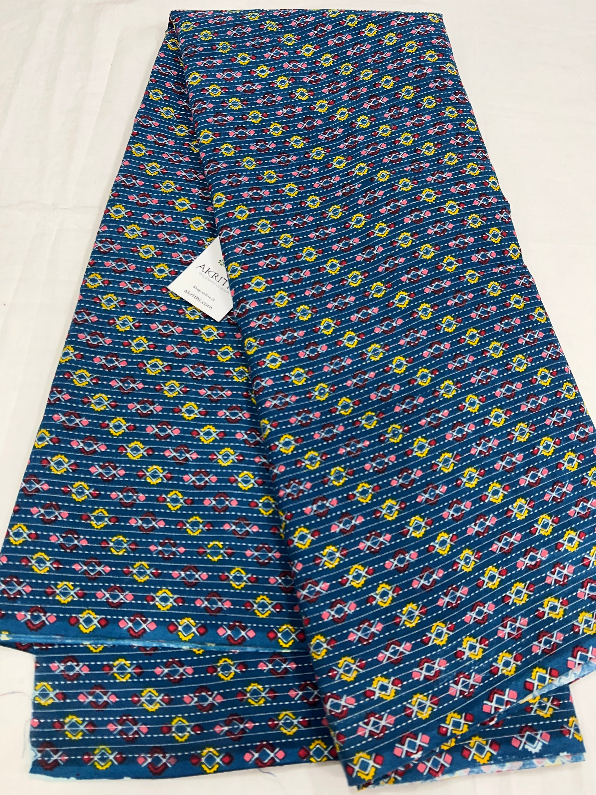 Printed Kantha pure cotton fabric