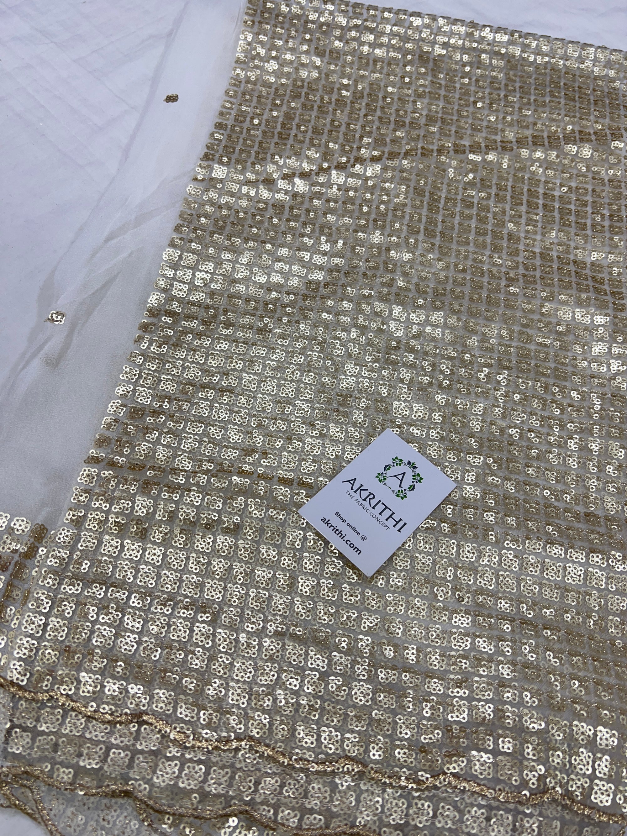 Dyeable Embroidered Georgette dupatta