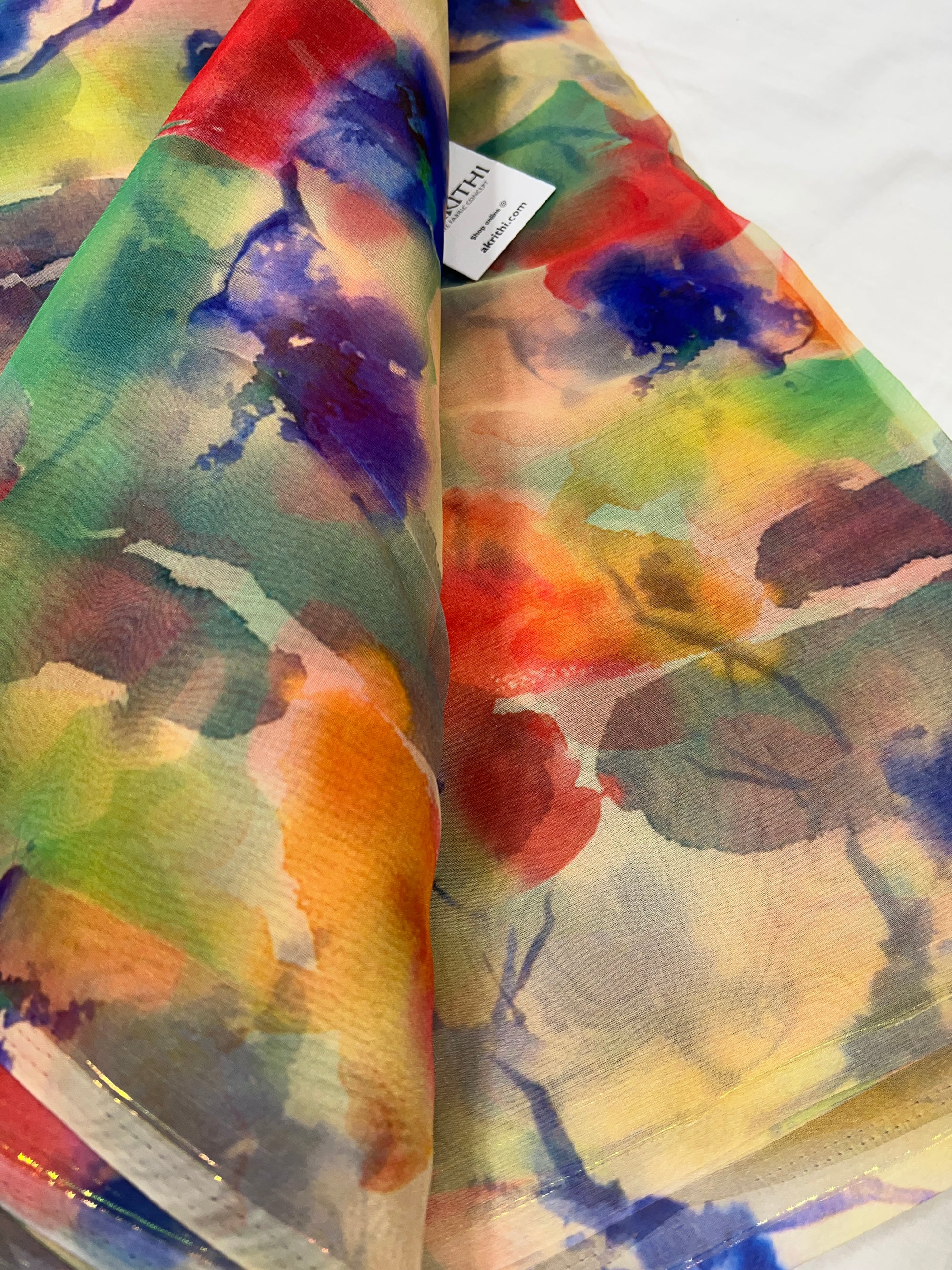Printed organza fabric