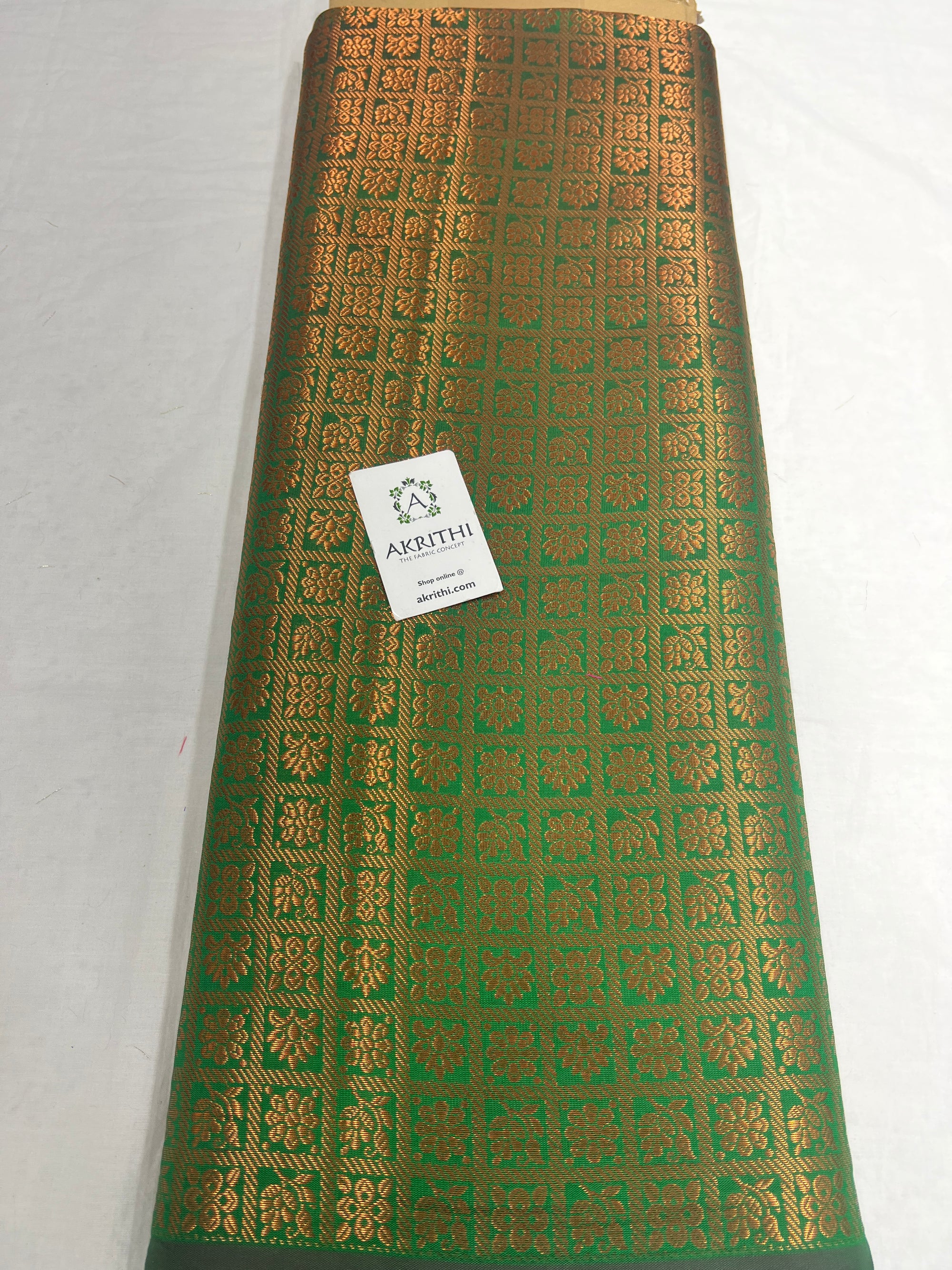 Banarasi brocade fabric with copper zari