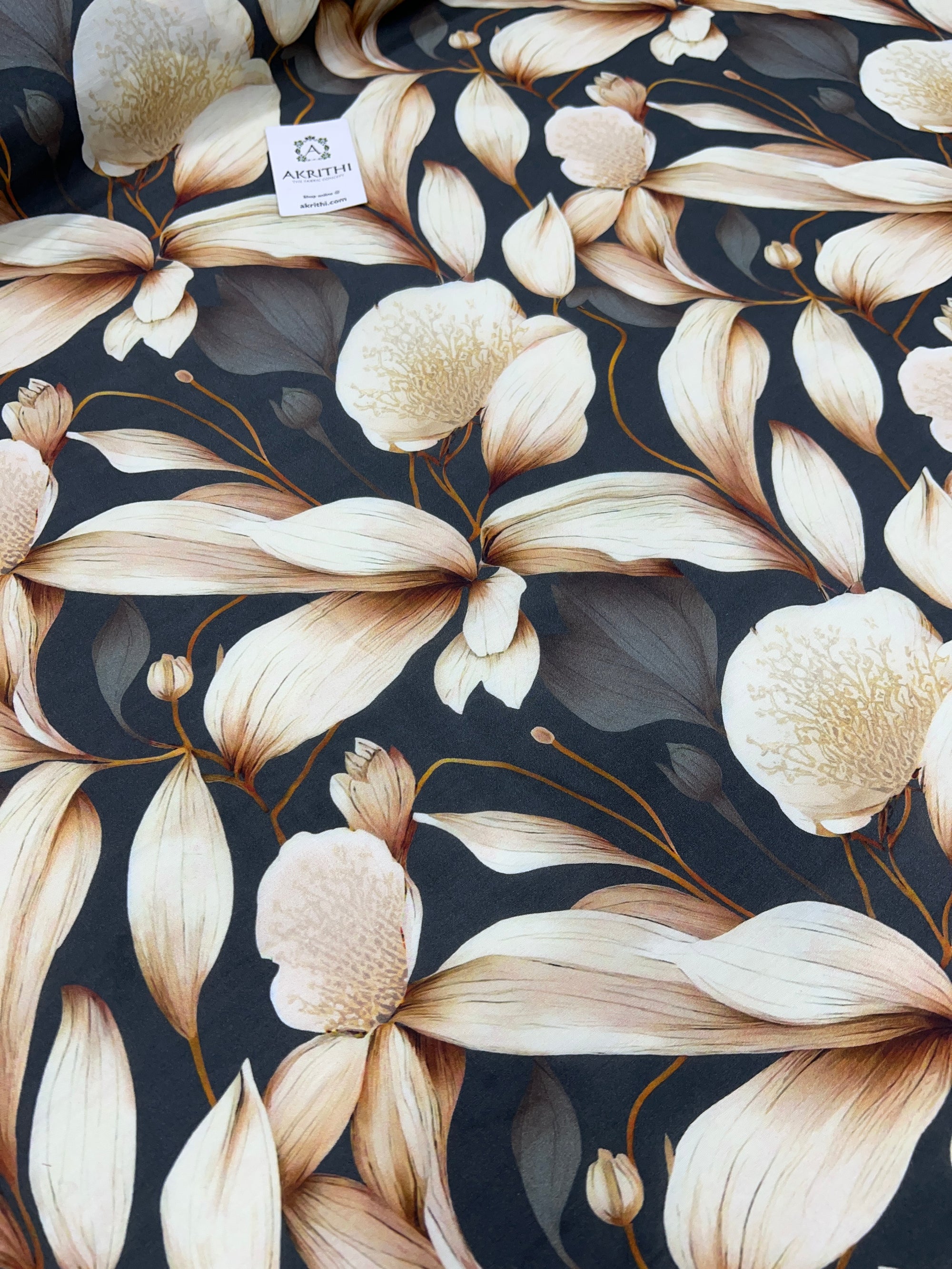 Printed pure muslin fabric