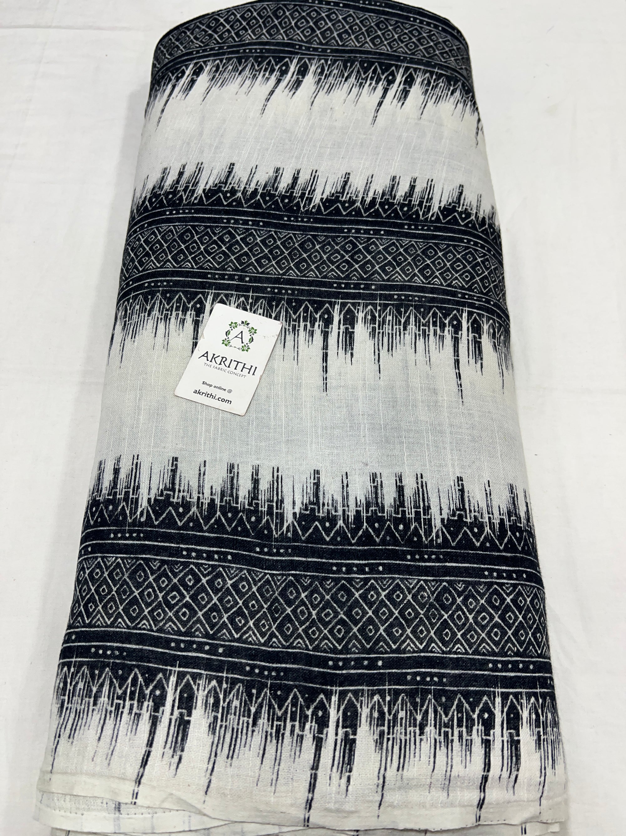 Digital Printed pure linen twill cotton fabric