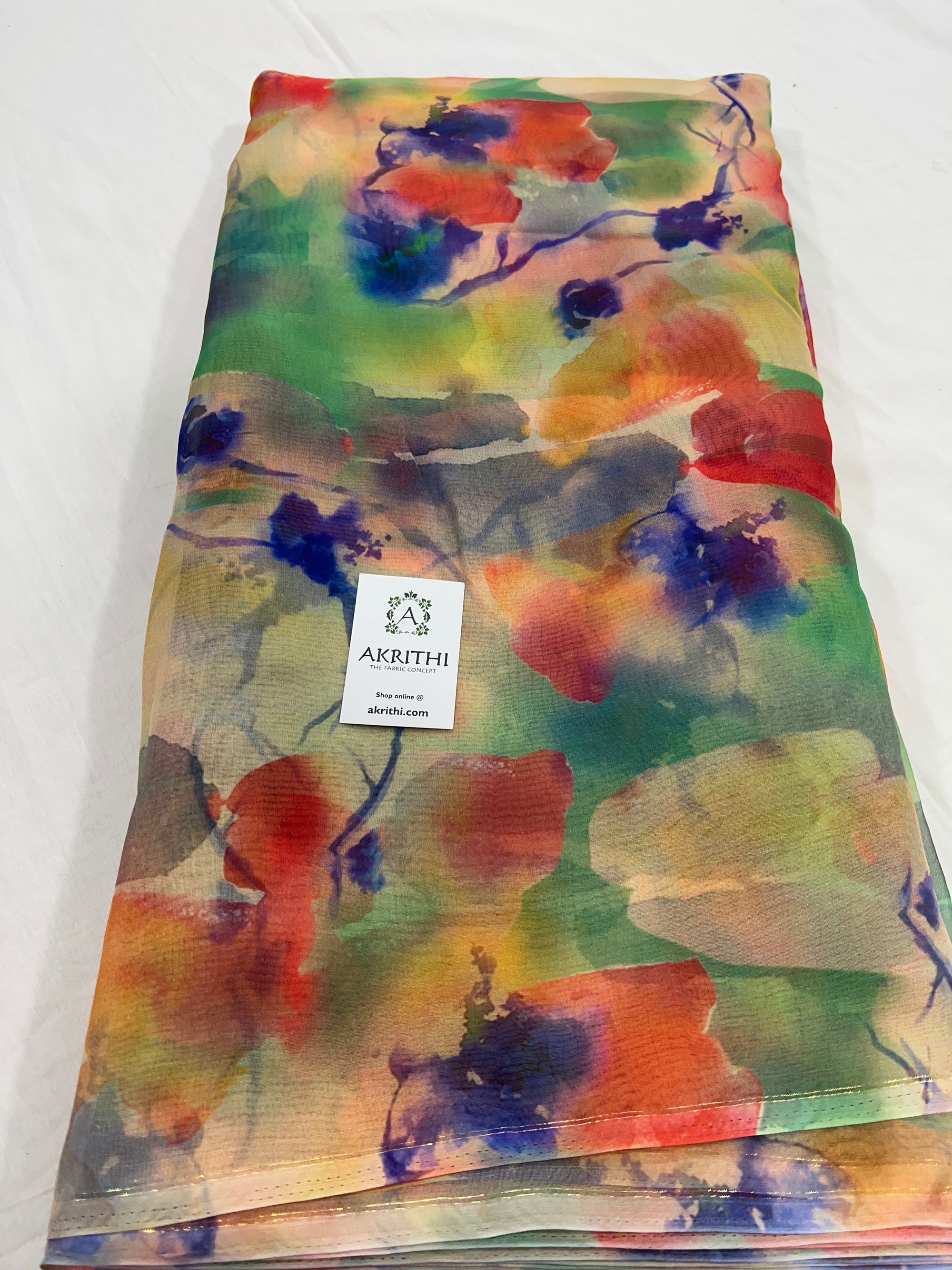 Printed organza fabric