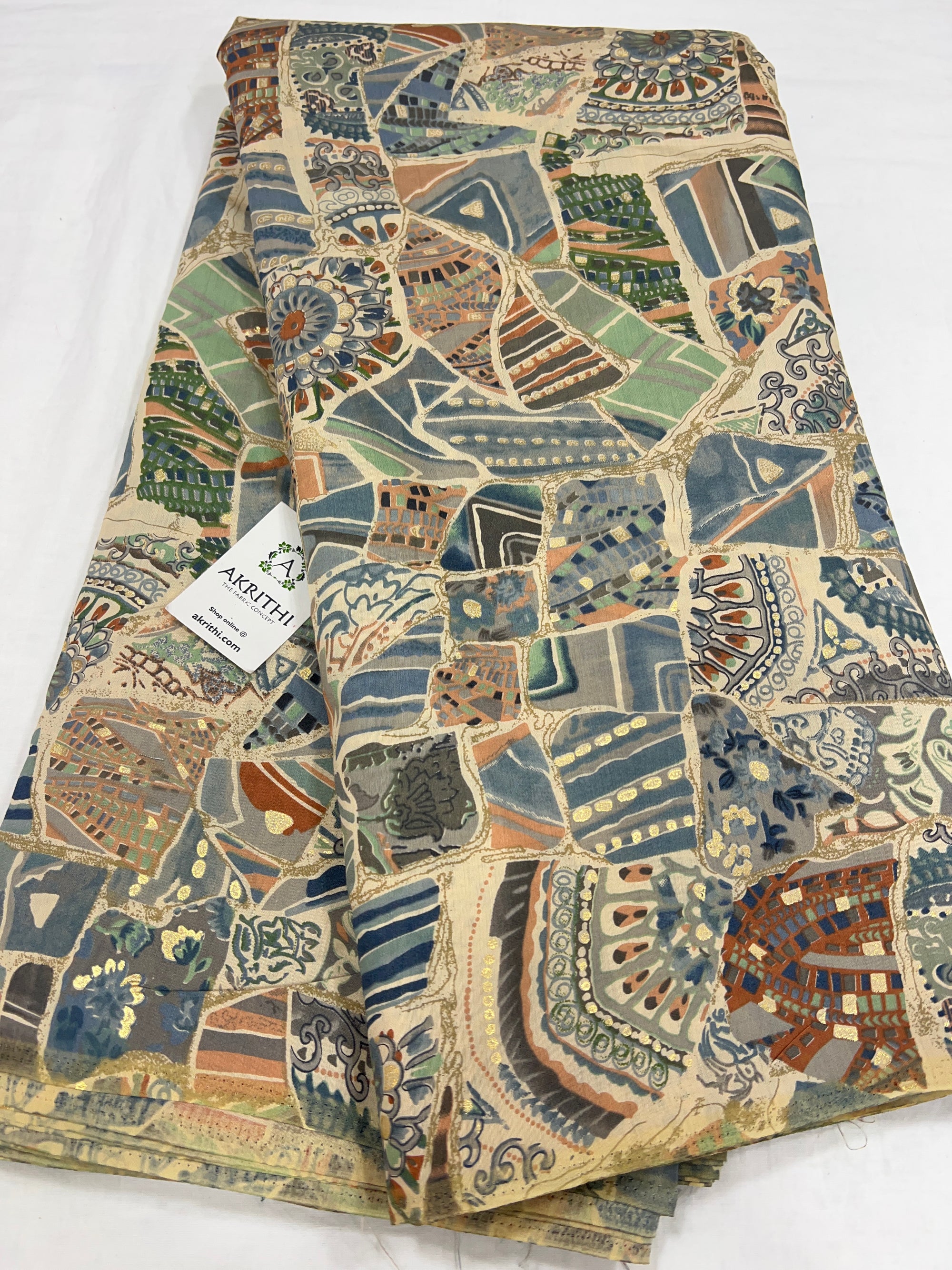 Printed viscose silk fabric