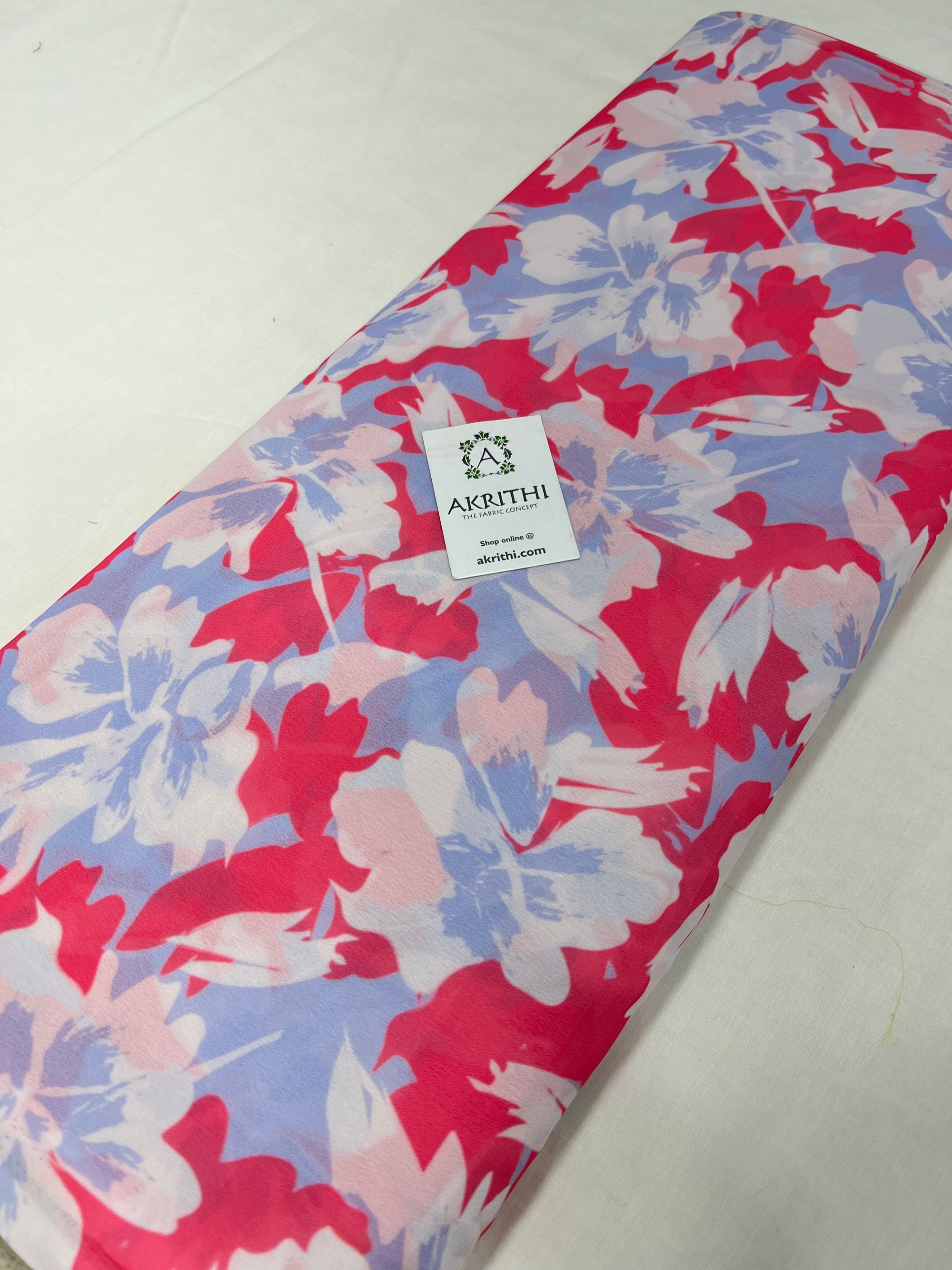 Digital floral printed georgette fabric