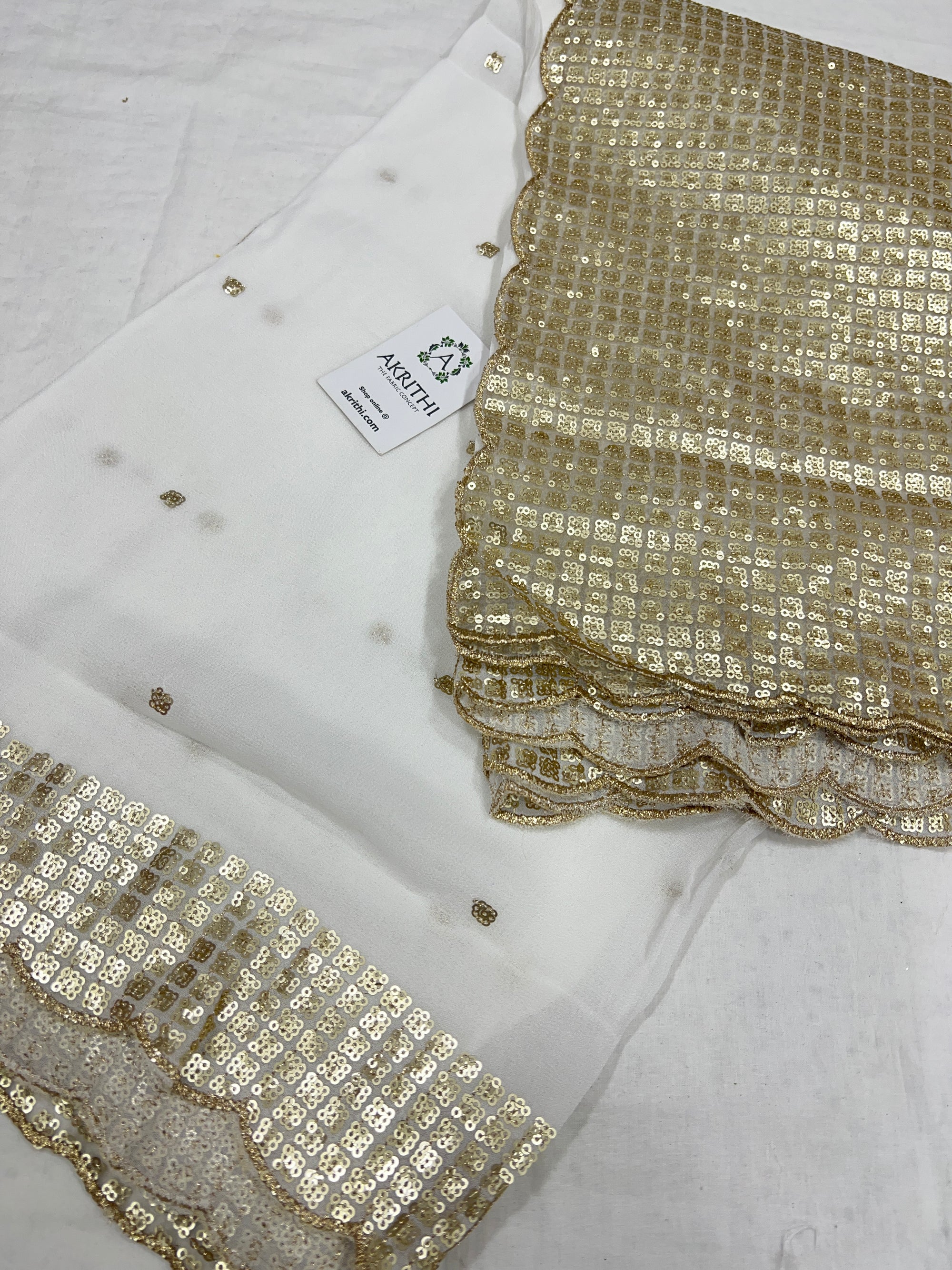 Dyeable Embroidered Georgette dupatta