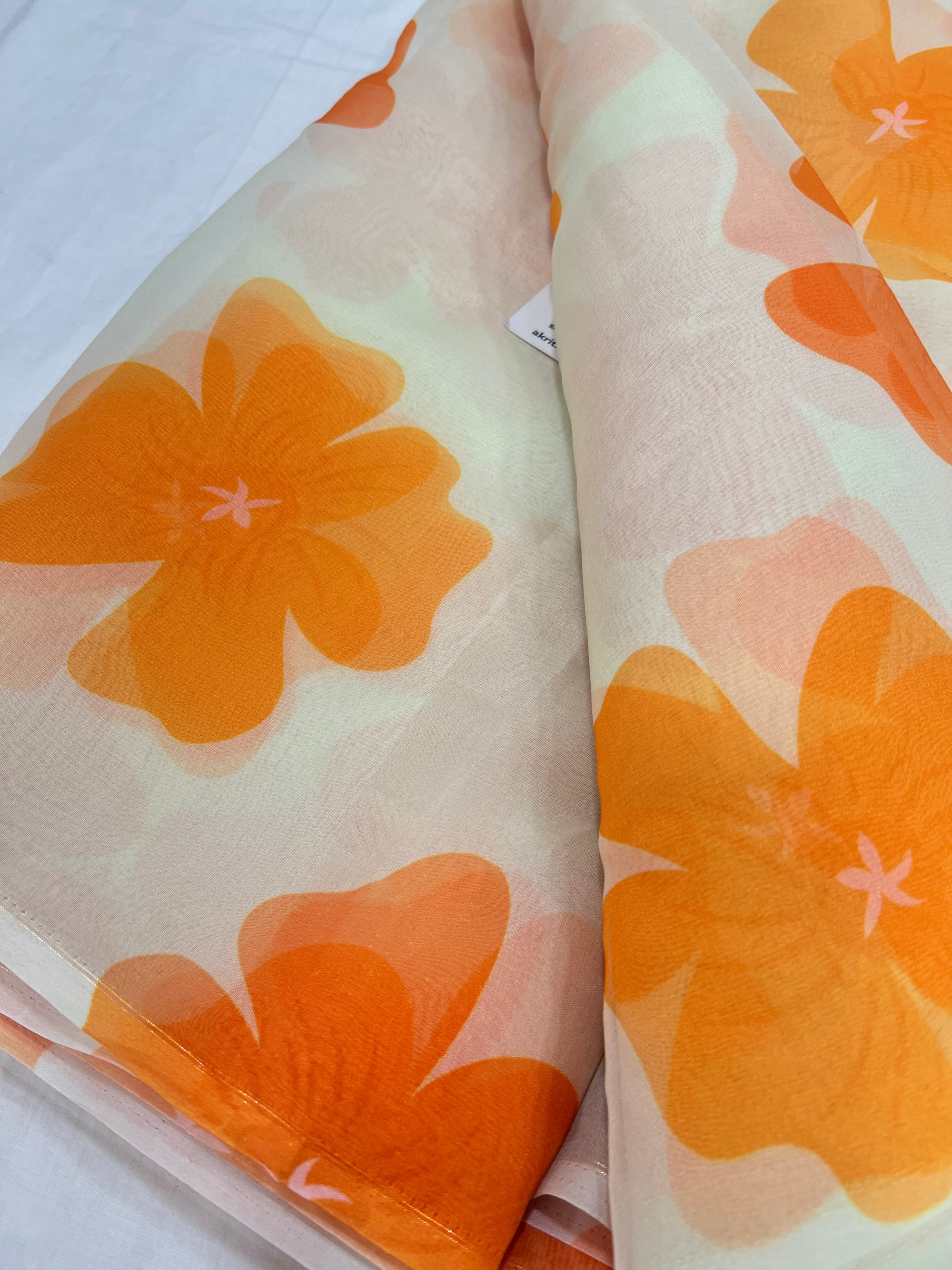 Digital floral Printed organza fabric