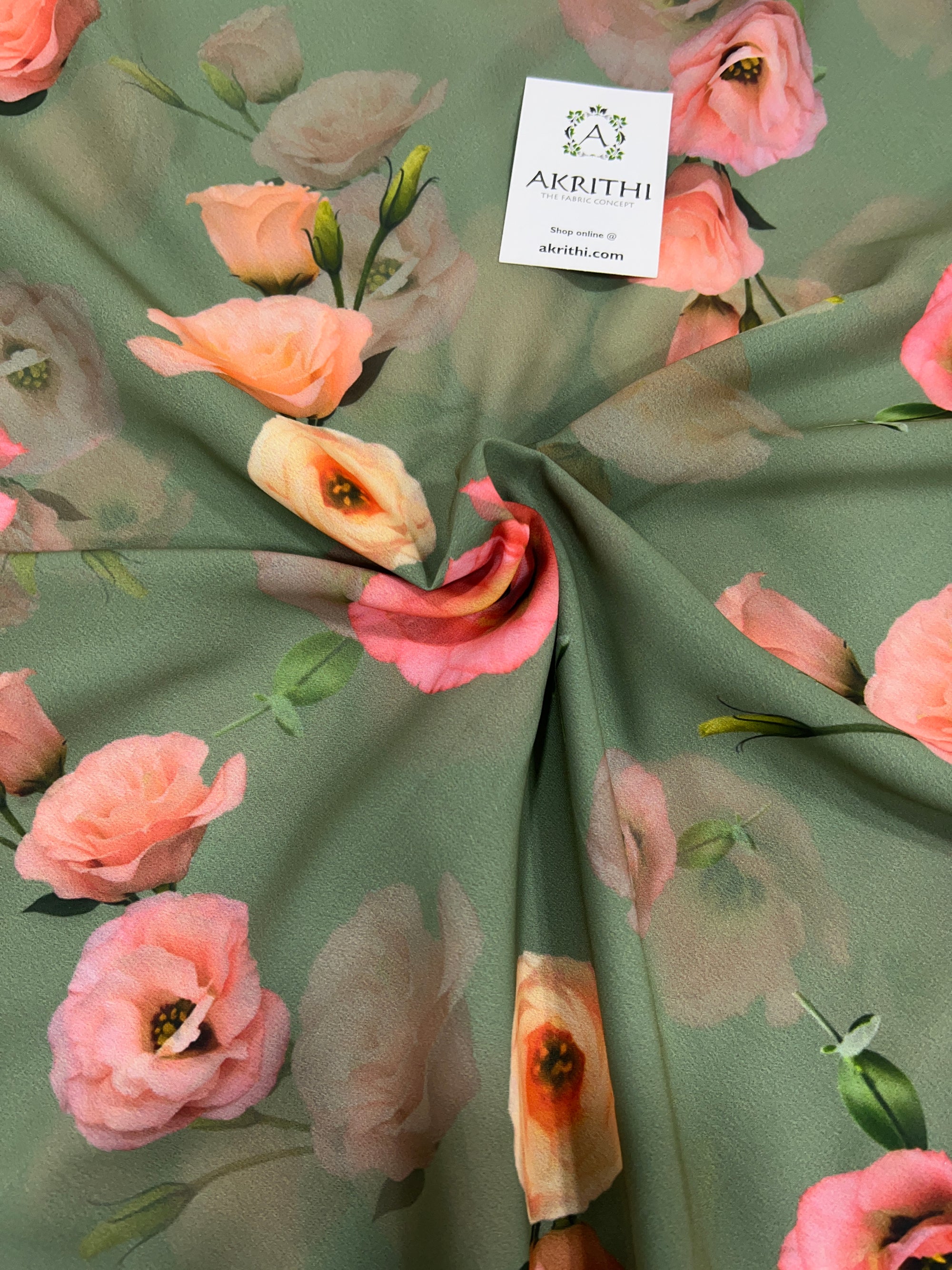 Digital floral printed georgette fabric