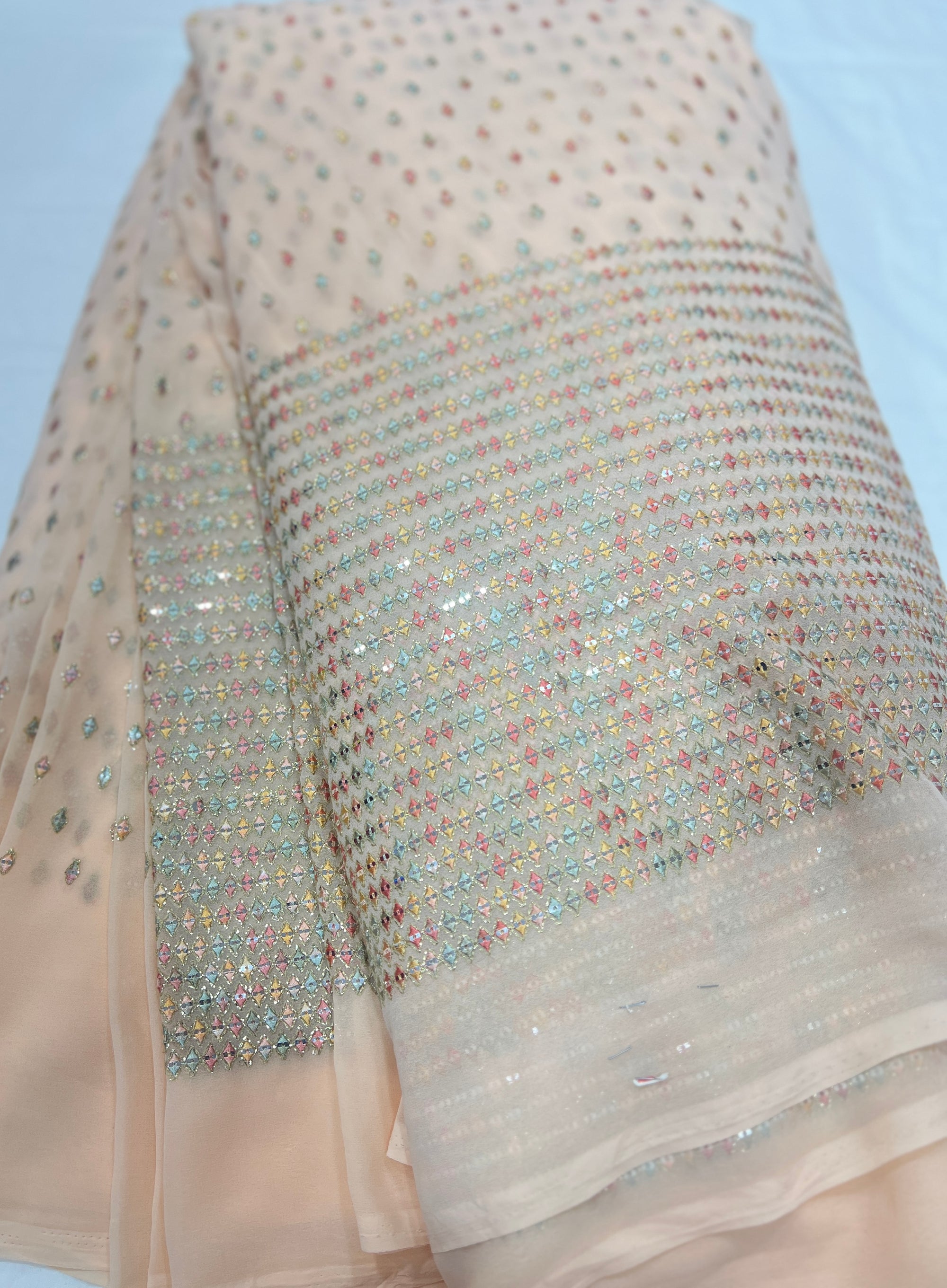 Heavy Embroidered georgette fabric