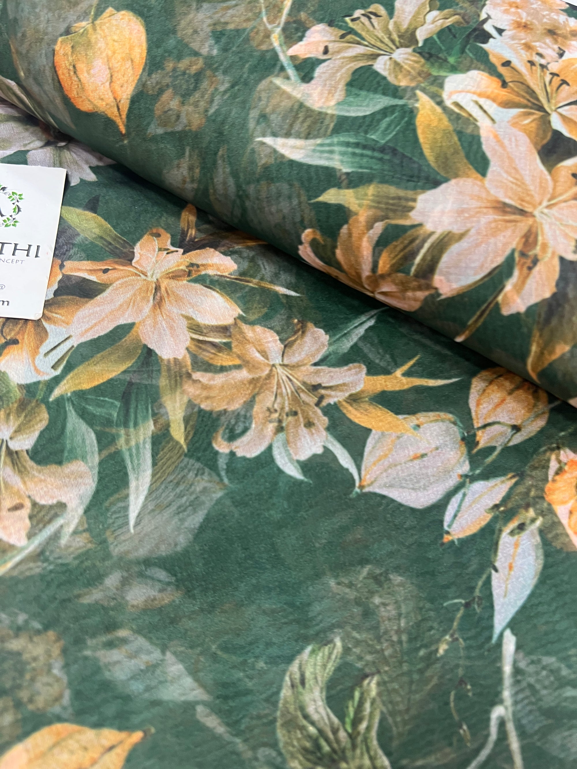 Digital floral Printed organza fabric