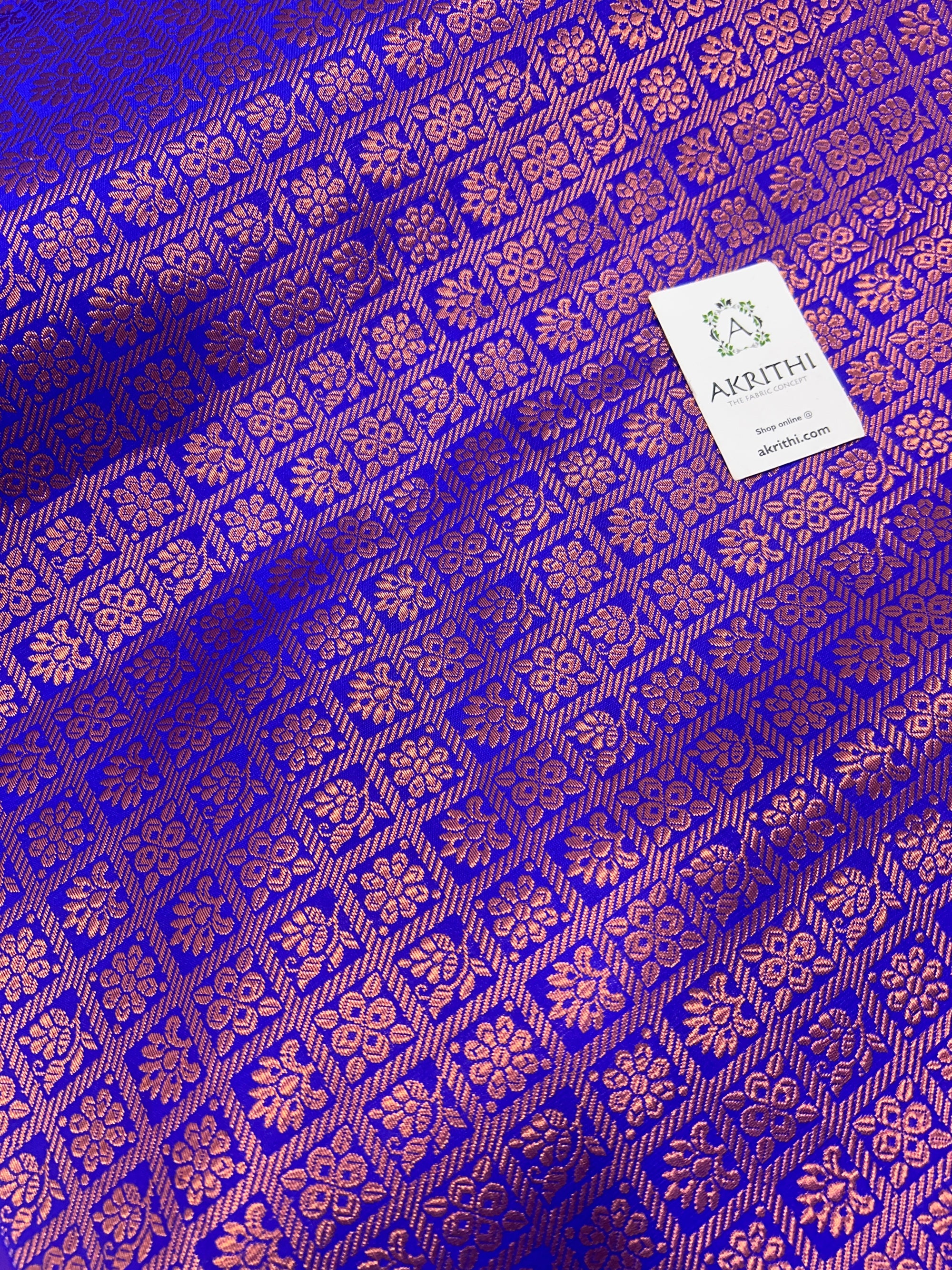 Banarasi brocade fabric with copper zari