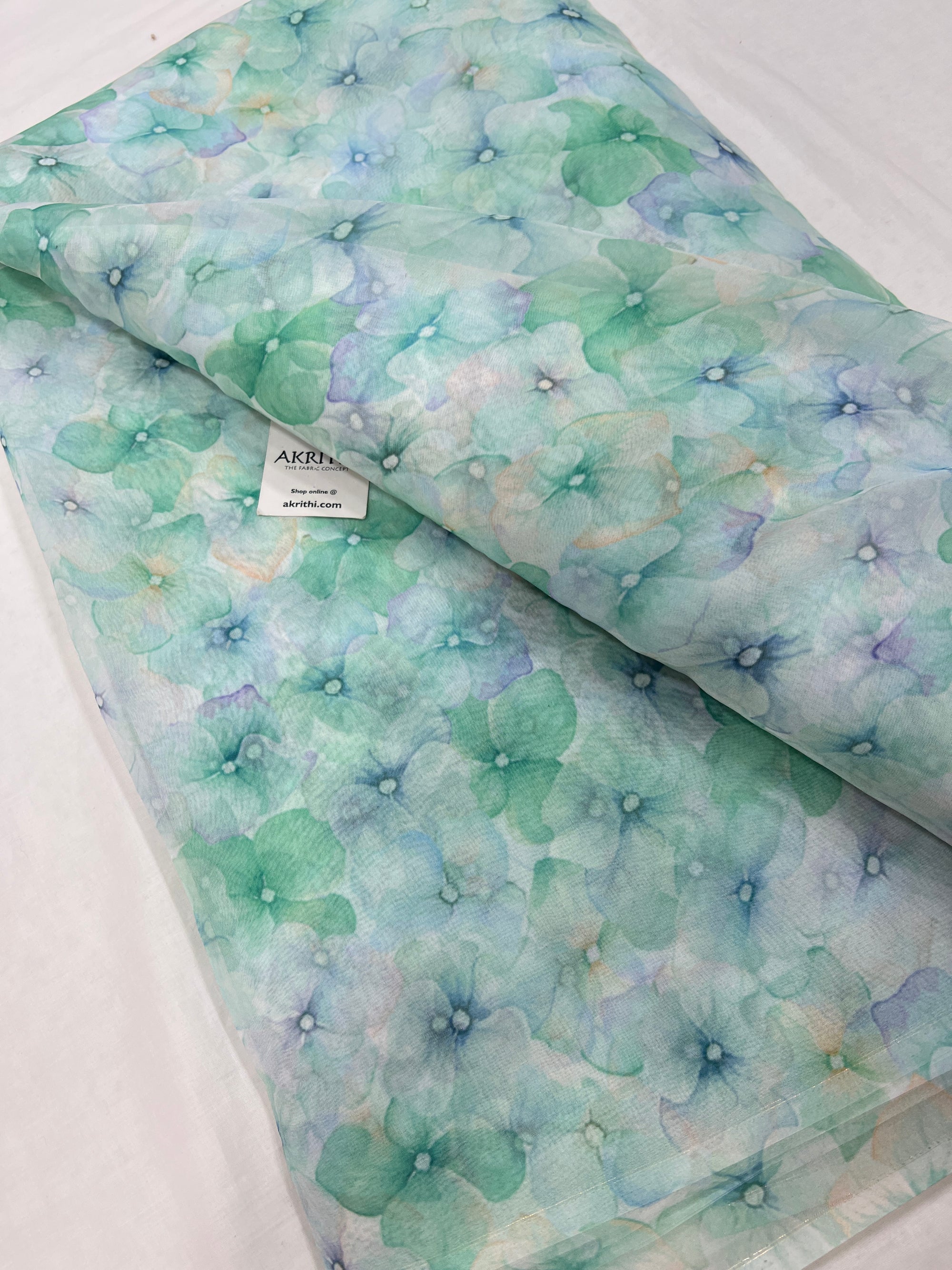 Digital floral Printed organza fabric