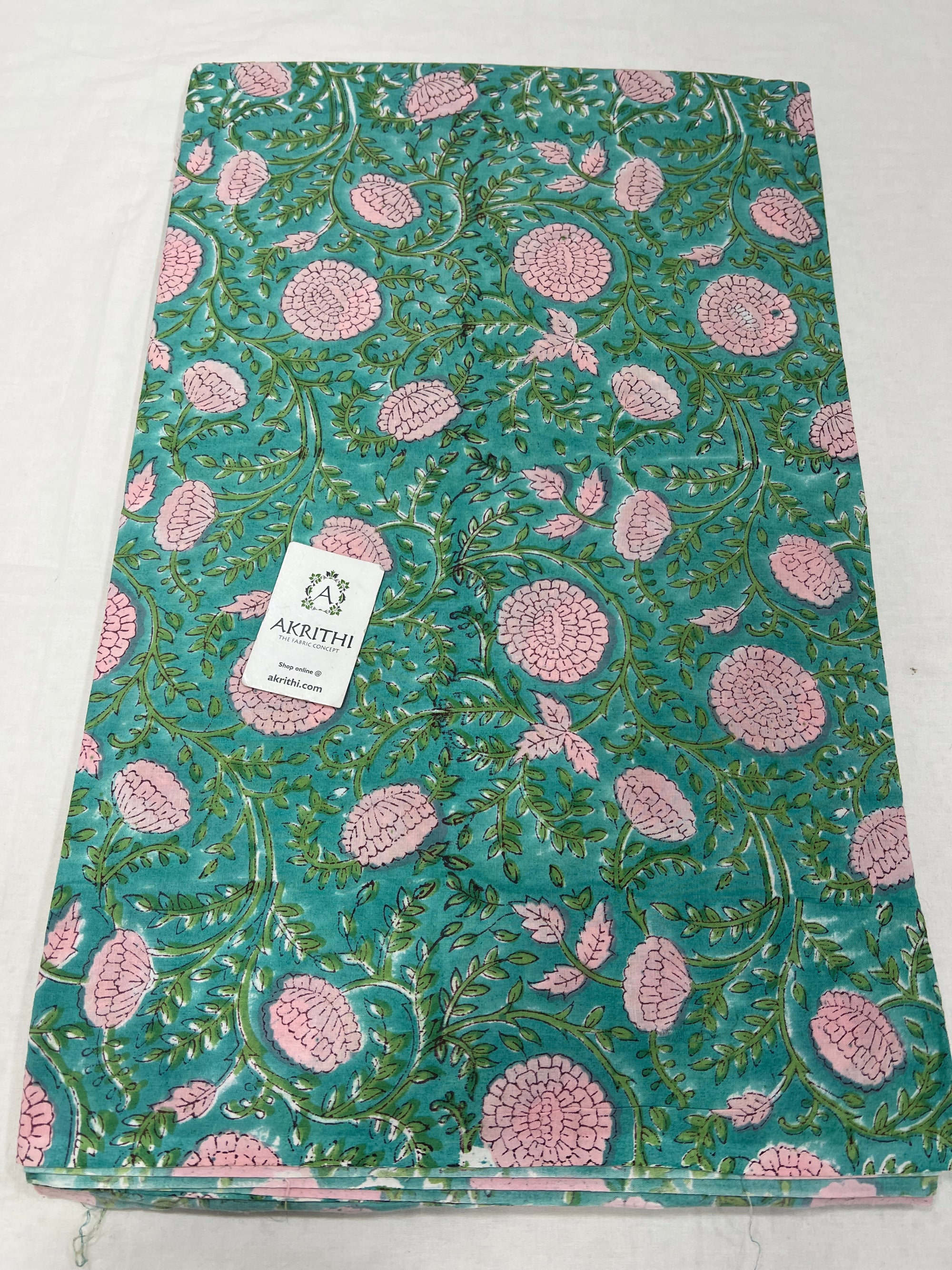 Hand block Printed pure cotton fabric