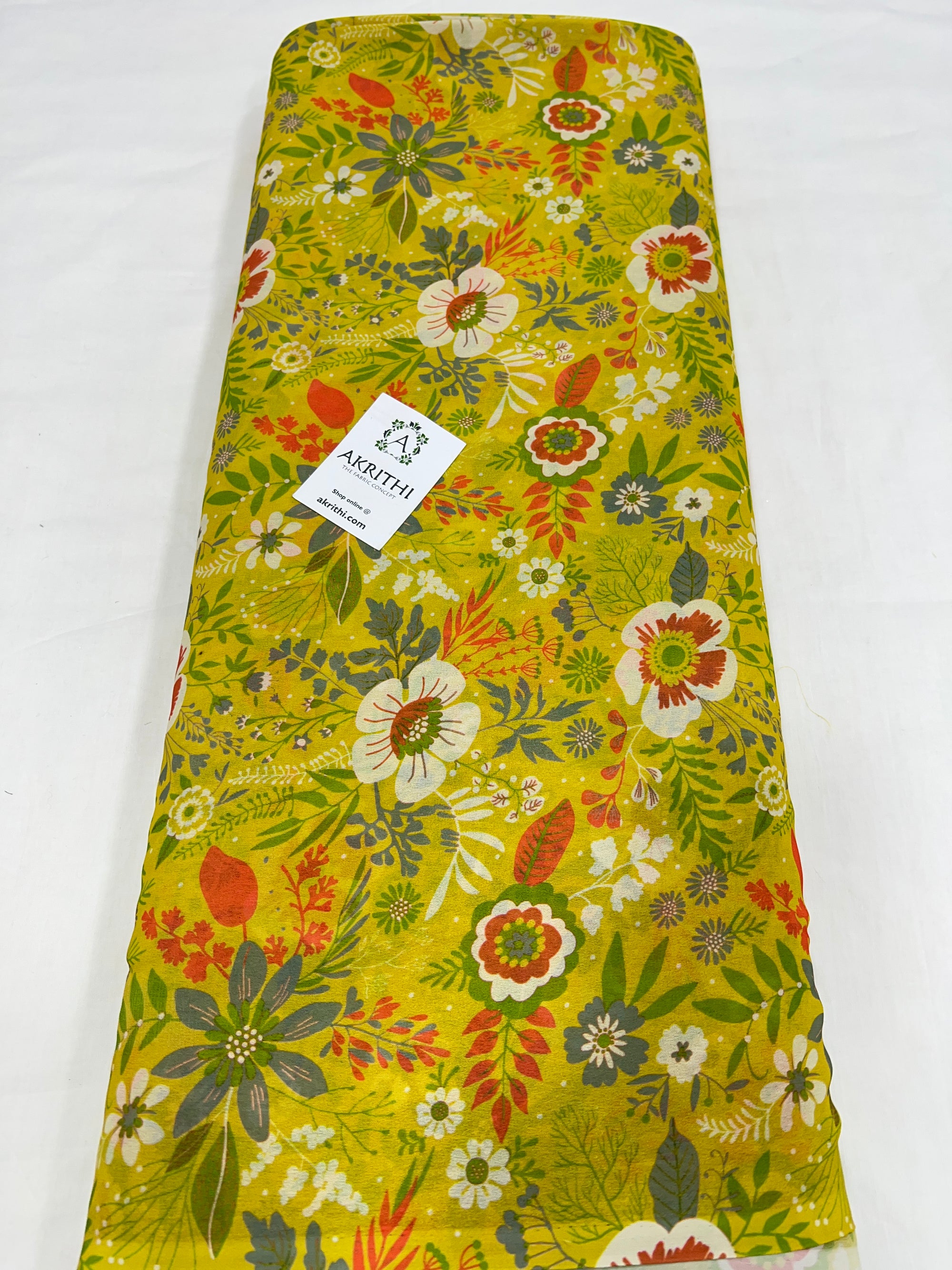 Digital floral printed georgette fabric