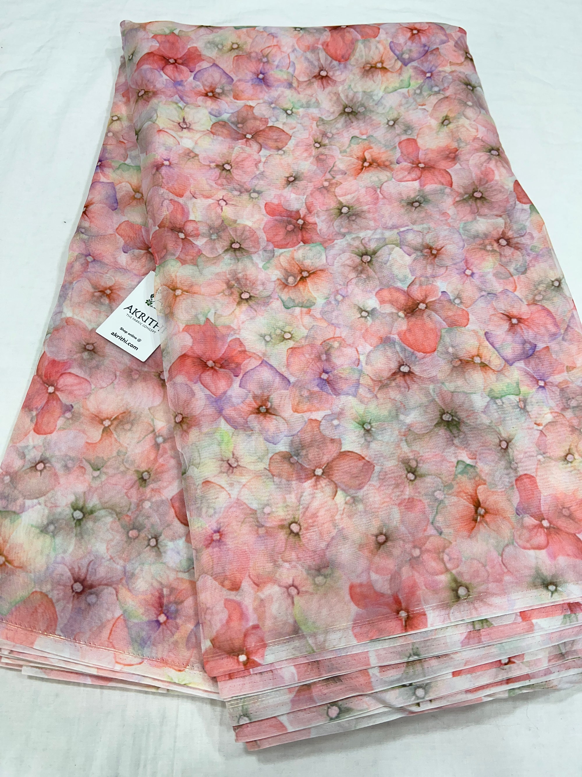Digital floral Printed organza fabric