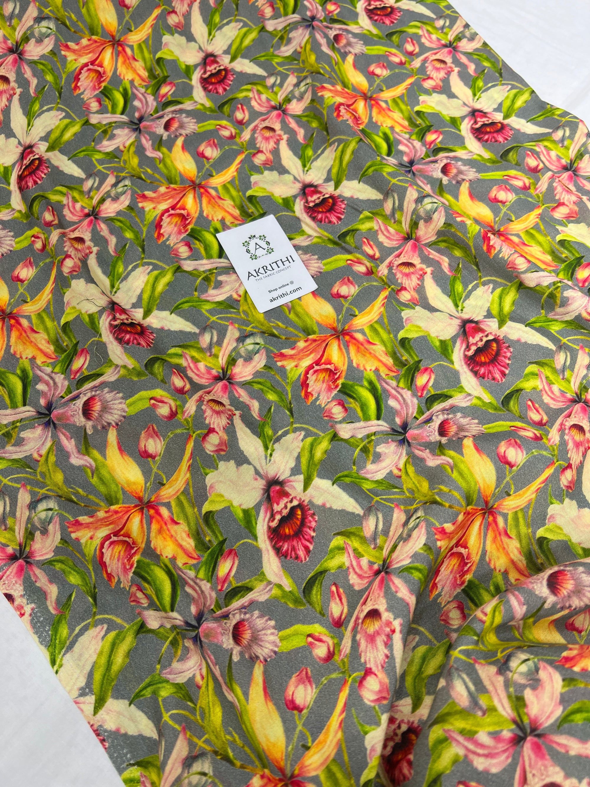 Printed pure muslin fabric