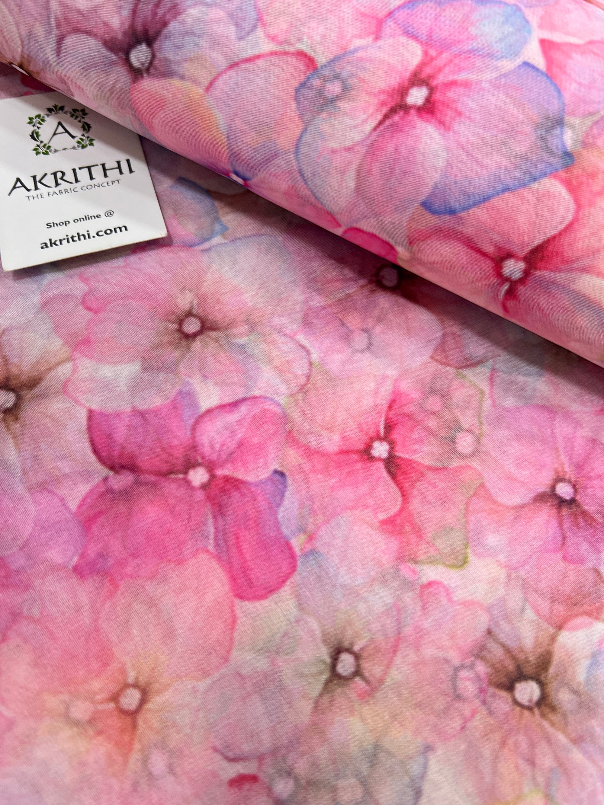 Digital floral Printed organza fabric