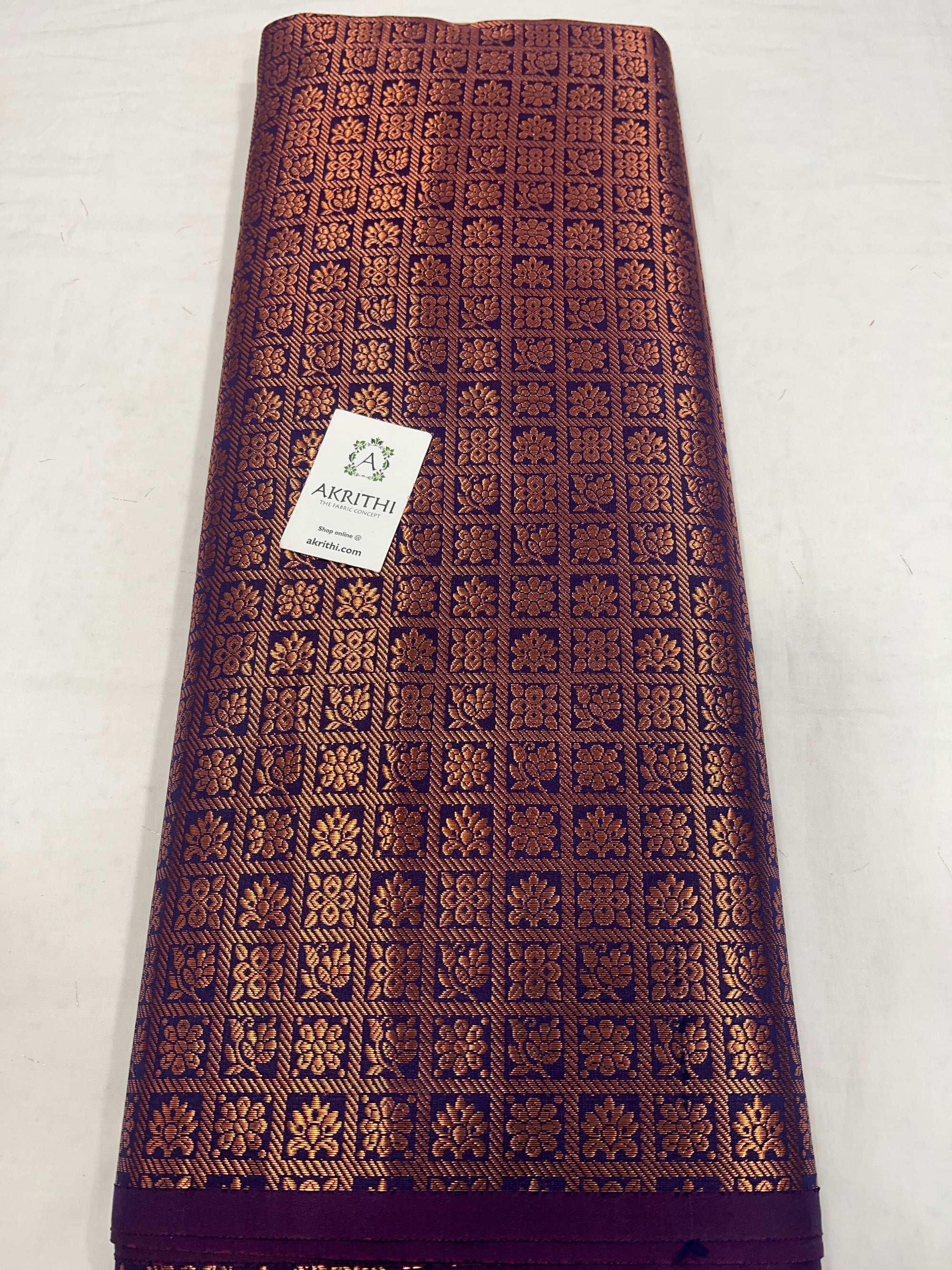 Banarasi brocade fabric with copper zari