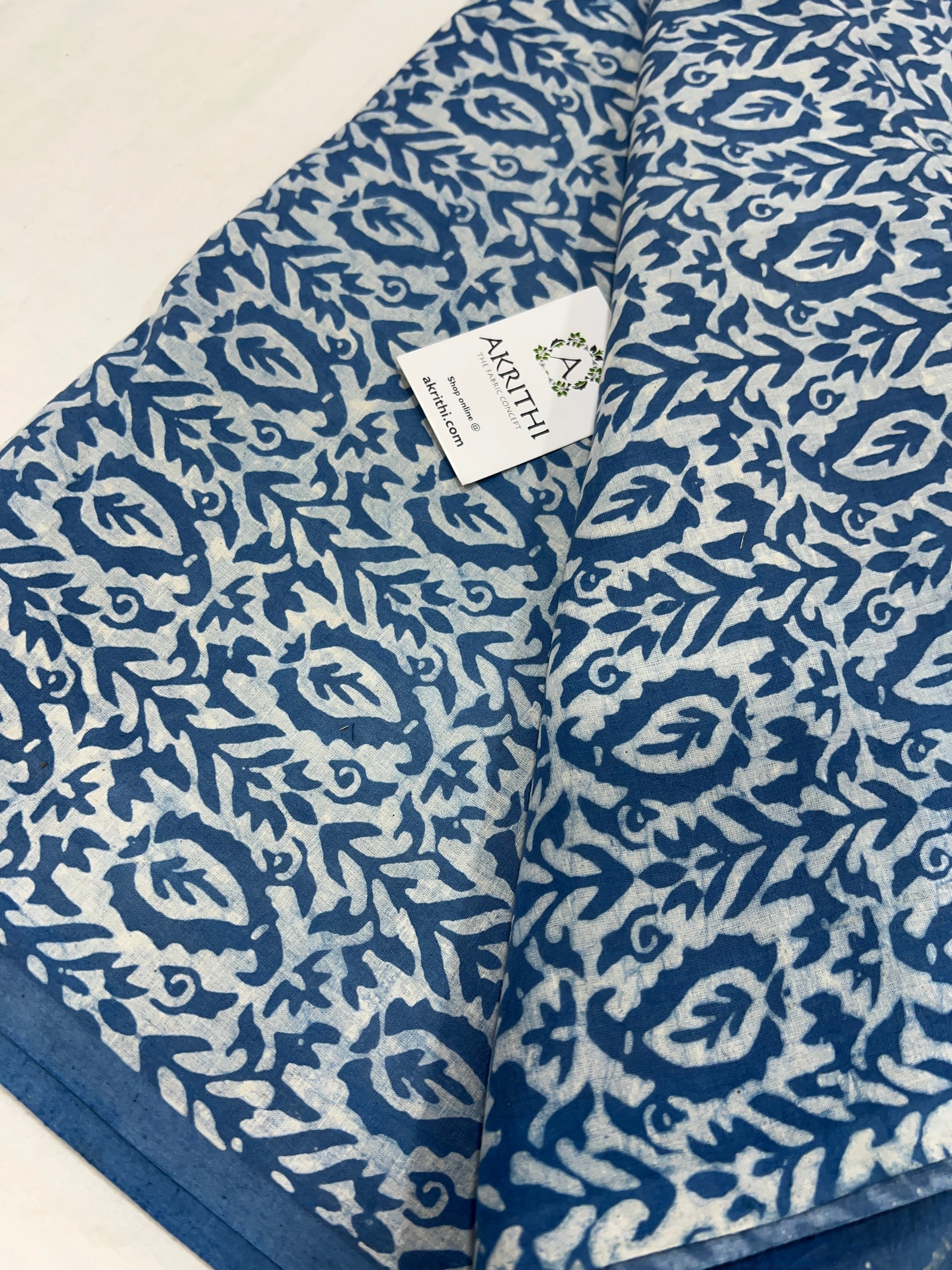 Dabu block Printed pure cotton fabric