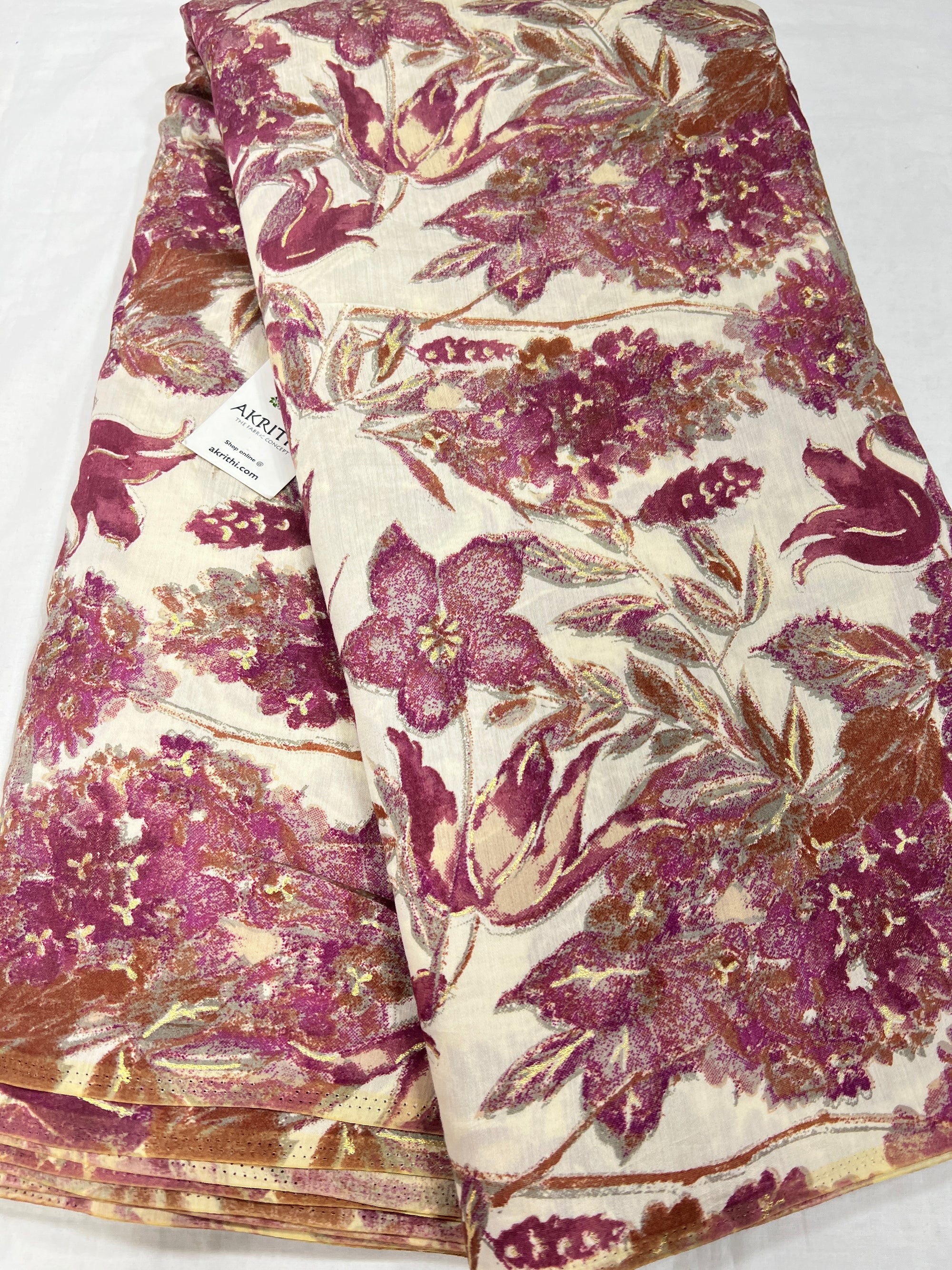 Printed viscose silk fabric