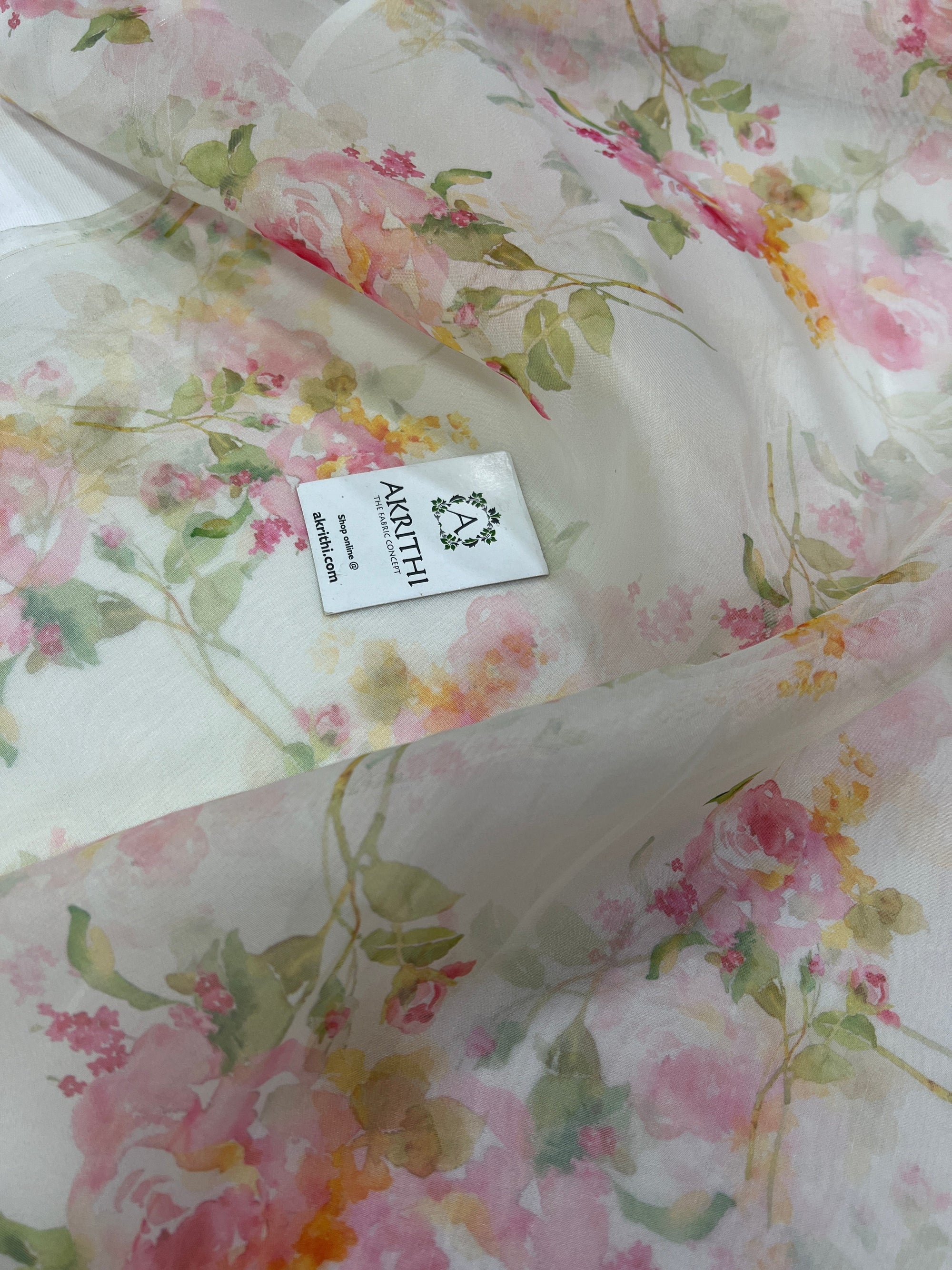 Digital floral Printed organza fabric