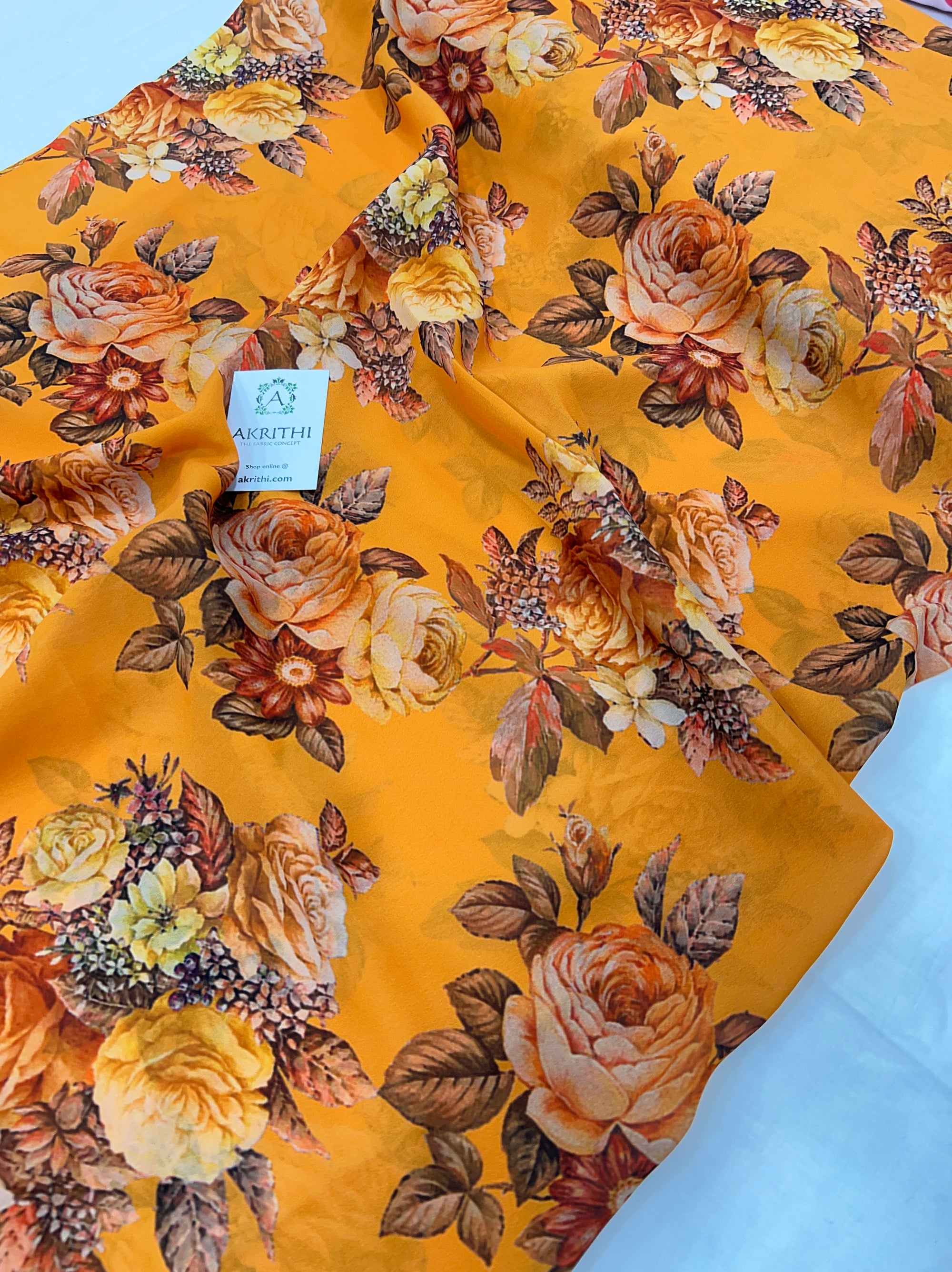 Digital floral printed georgette fabric