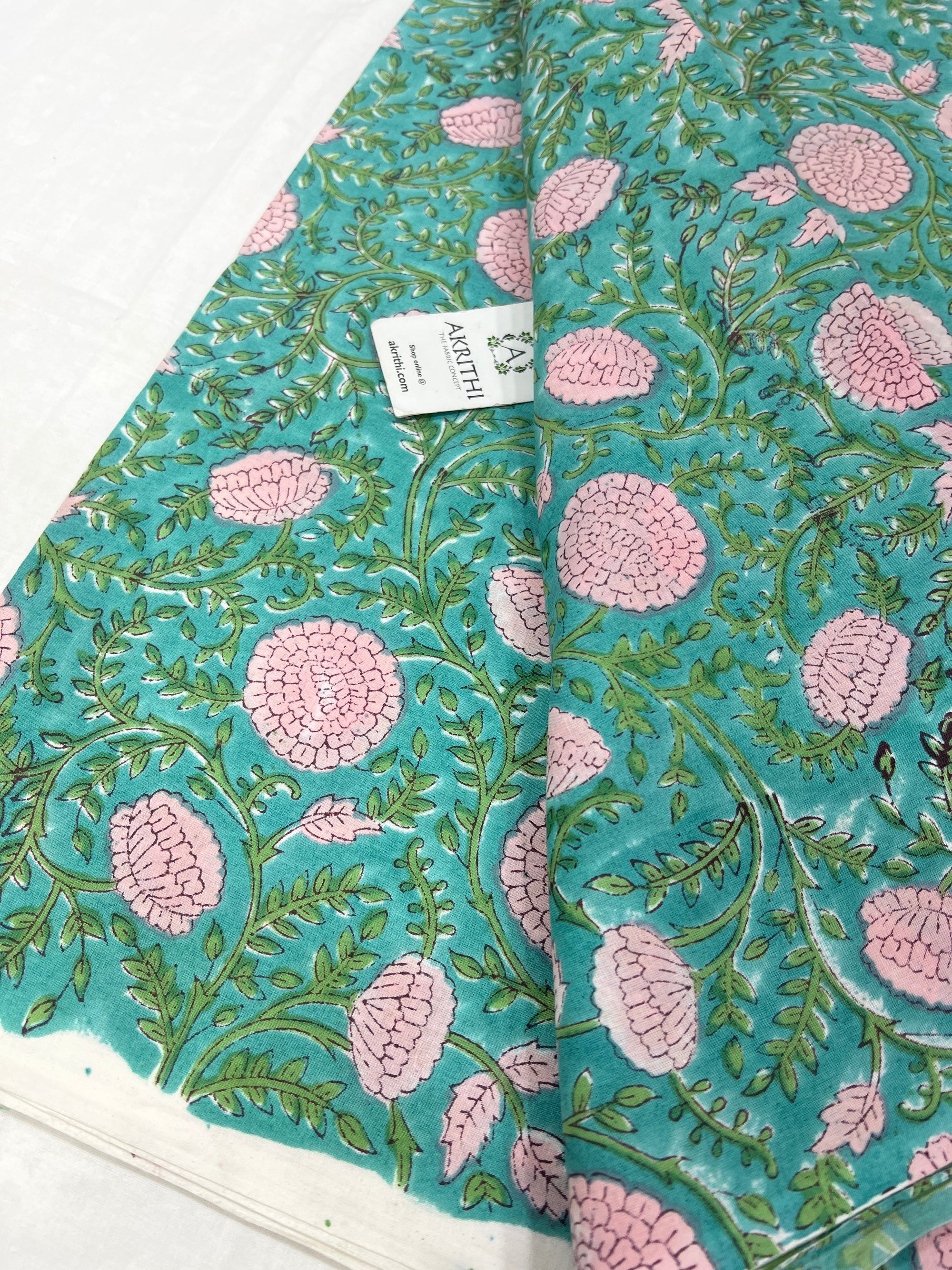 Hand block Printed pure cotton fabric