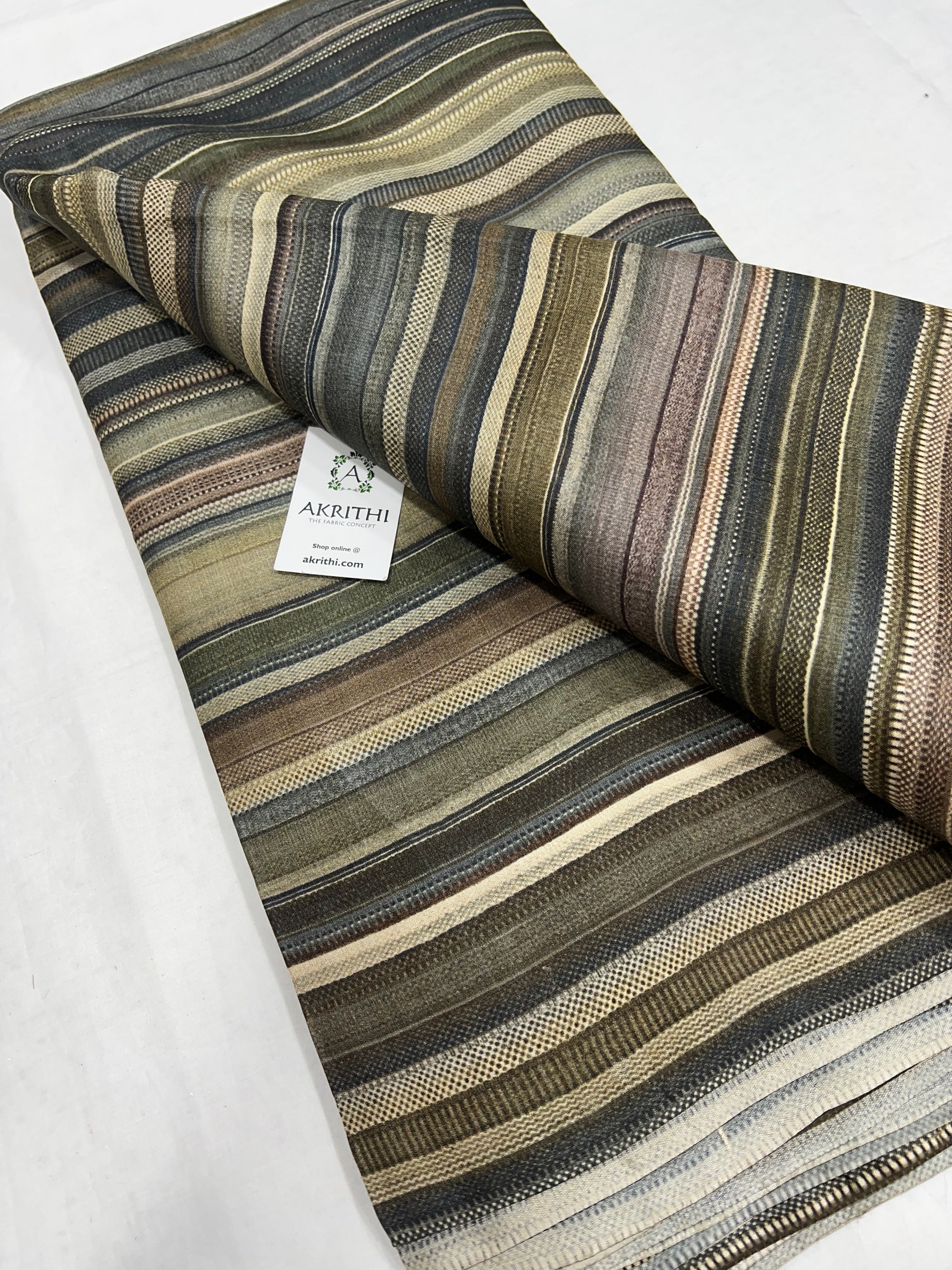 Digital Printed handloom pure tussar silk fabric