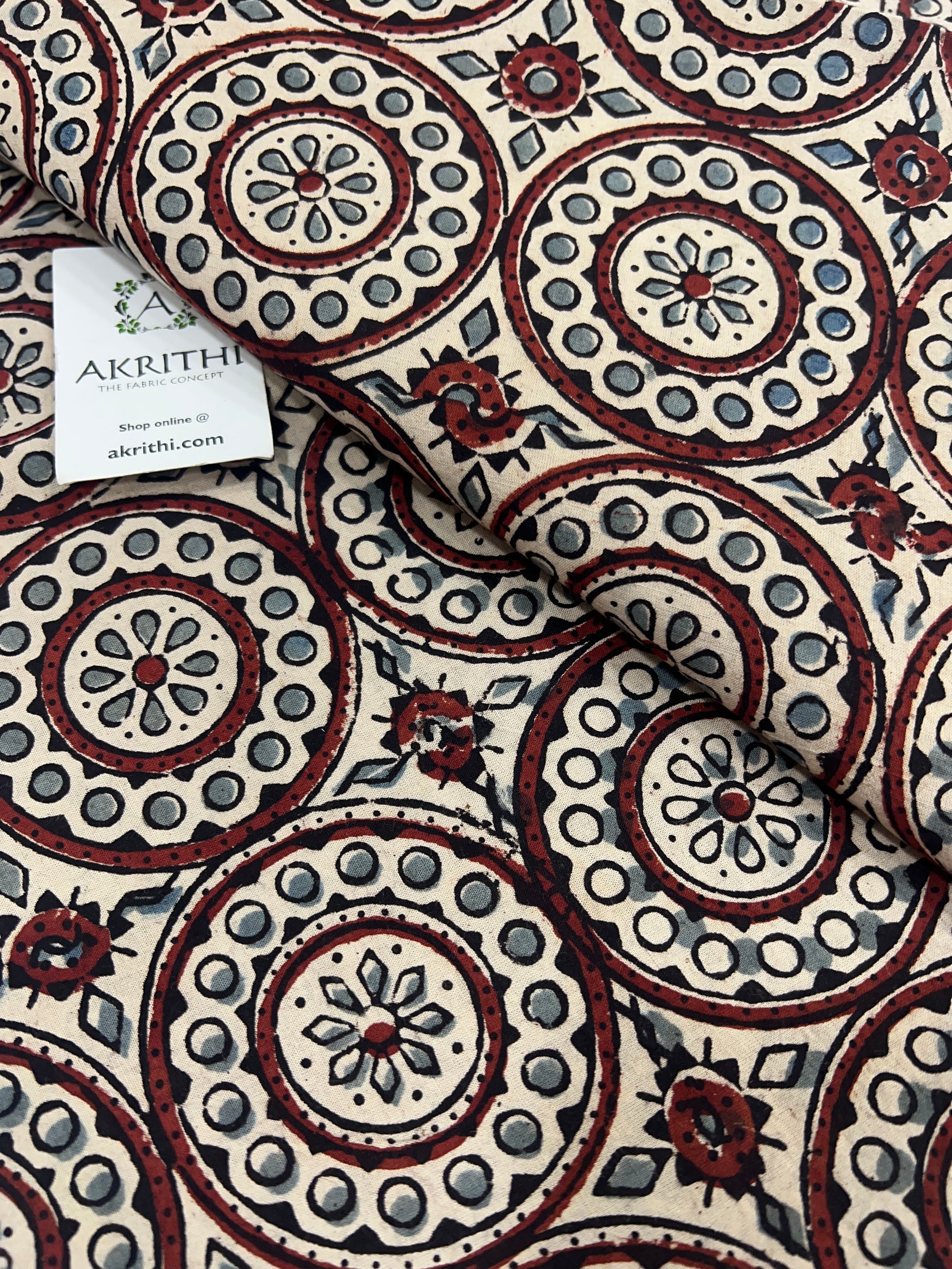 Ajrakh Printed pure cotton fabric