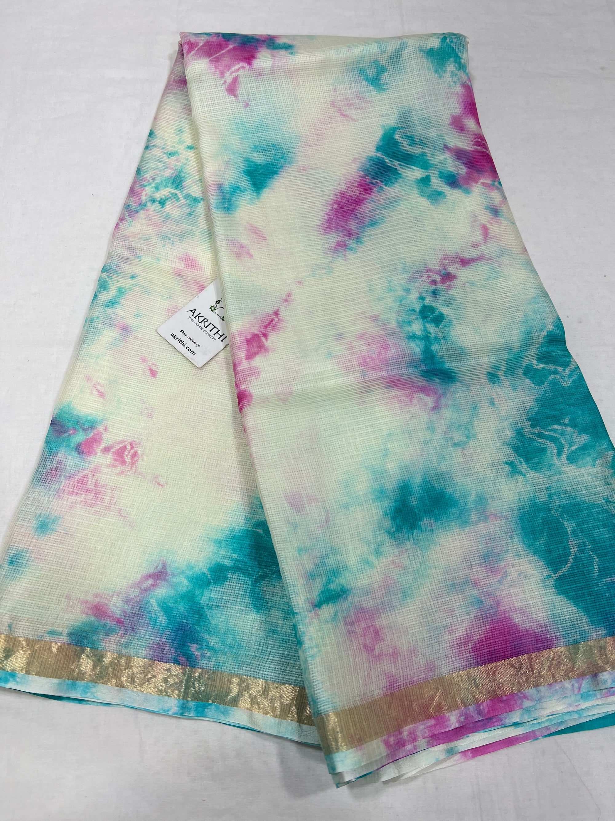 Tie and dye pure kota silk saree