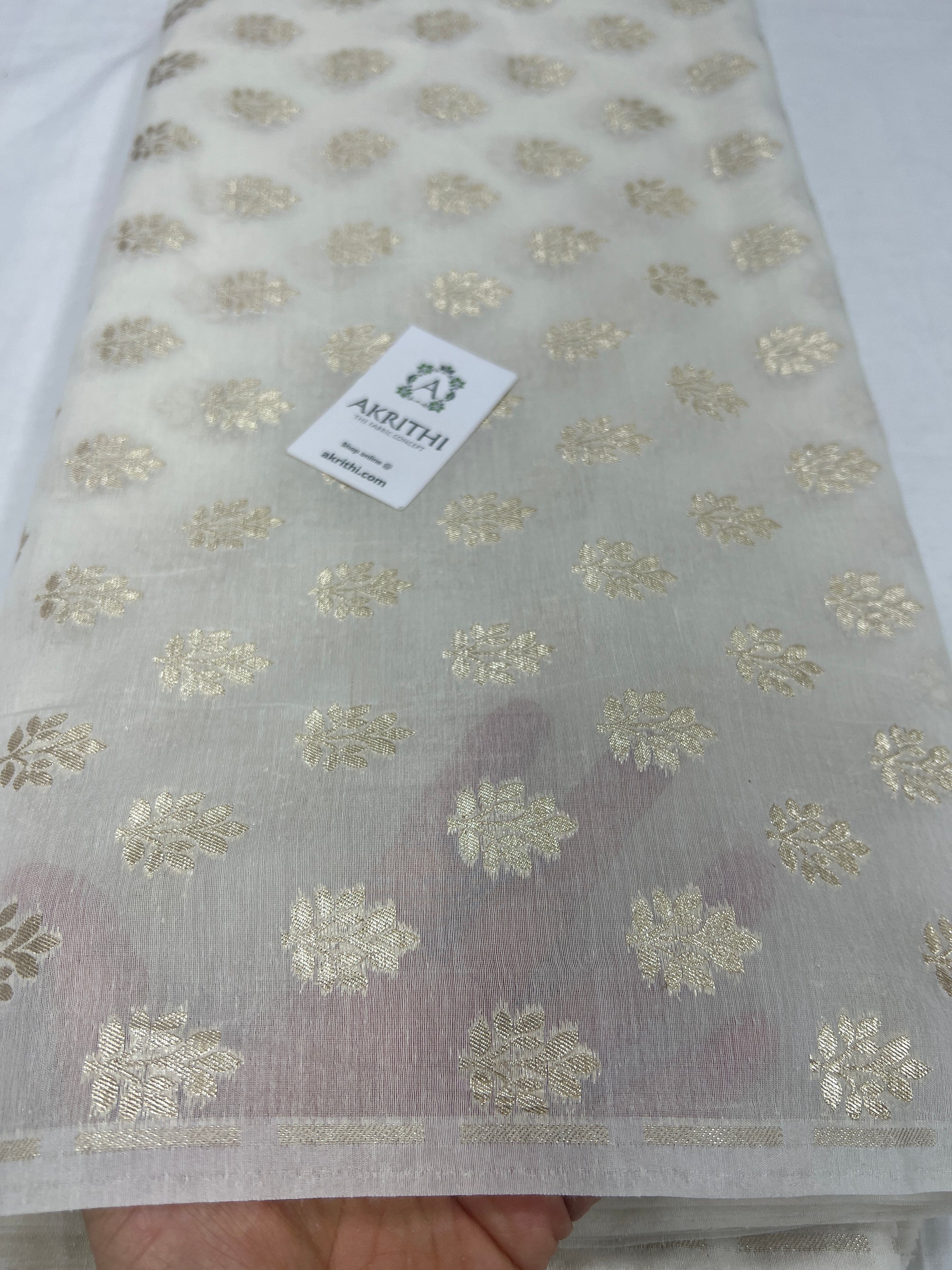 Dyeable banarasi Handloom chanderi lurex fabric