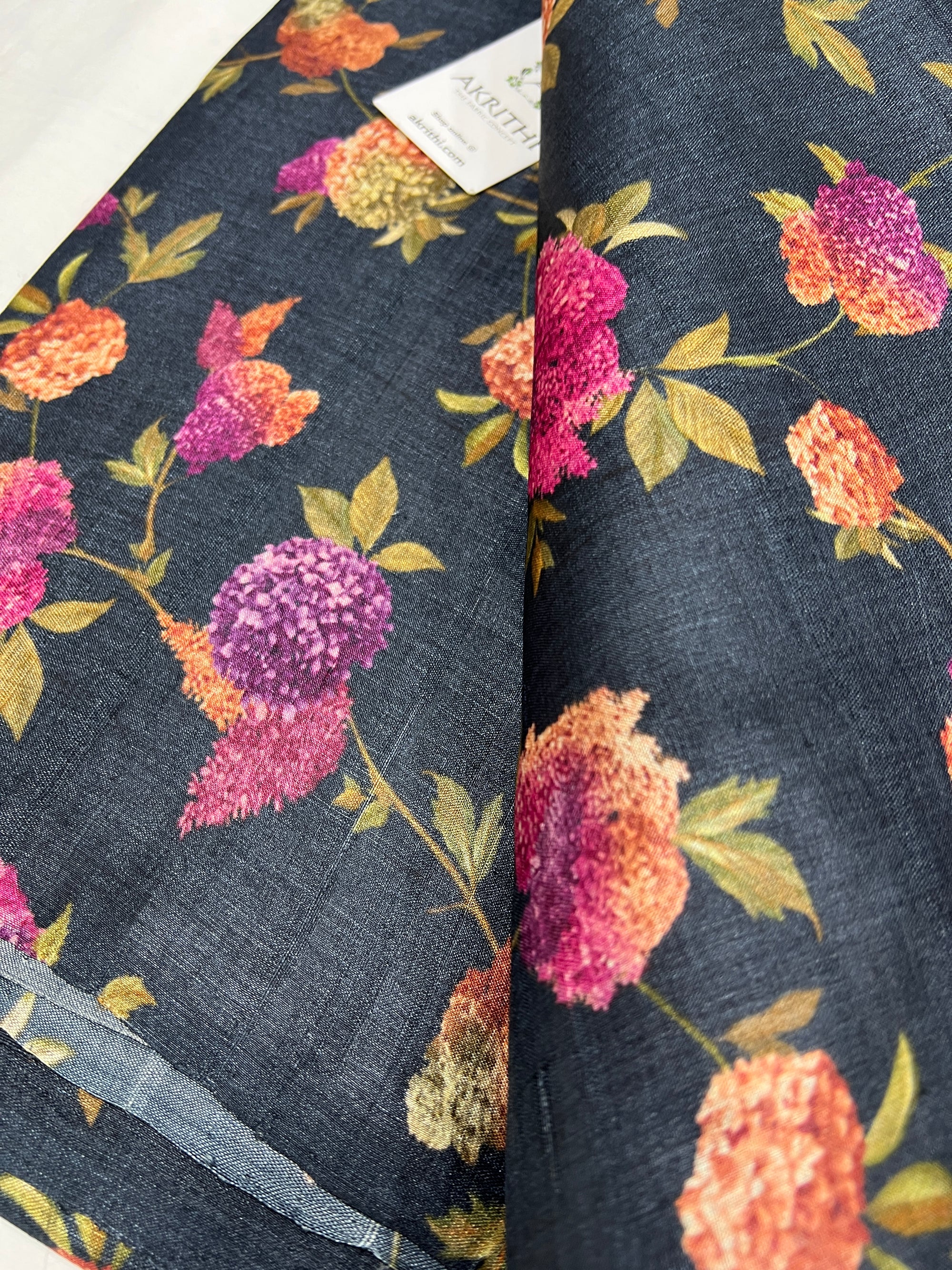 Digital Printed handloom pure tussar silk fabric