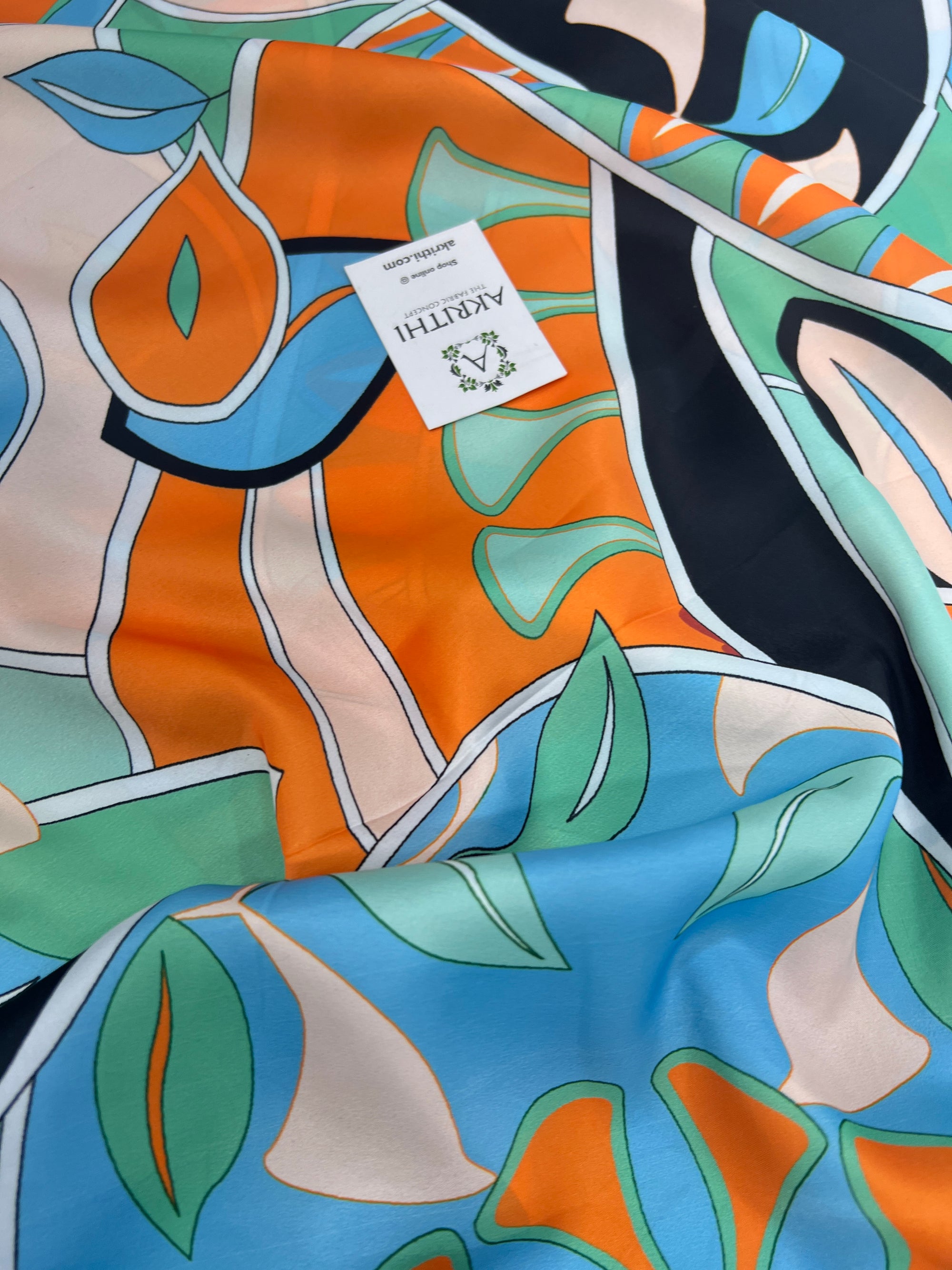 Digital printed modal satin fabric