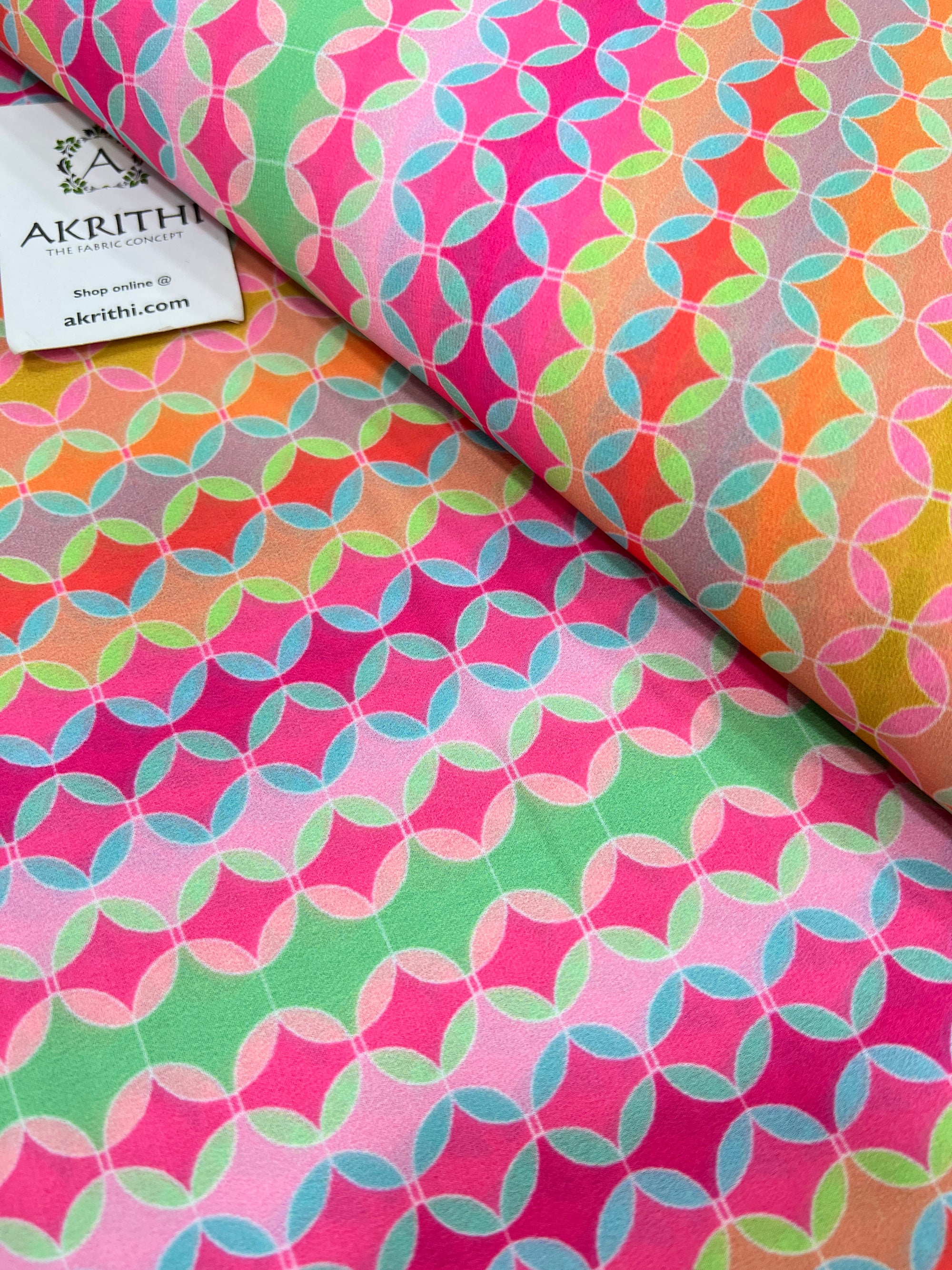 Digital floral printed georgette fabric