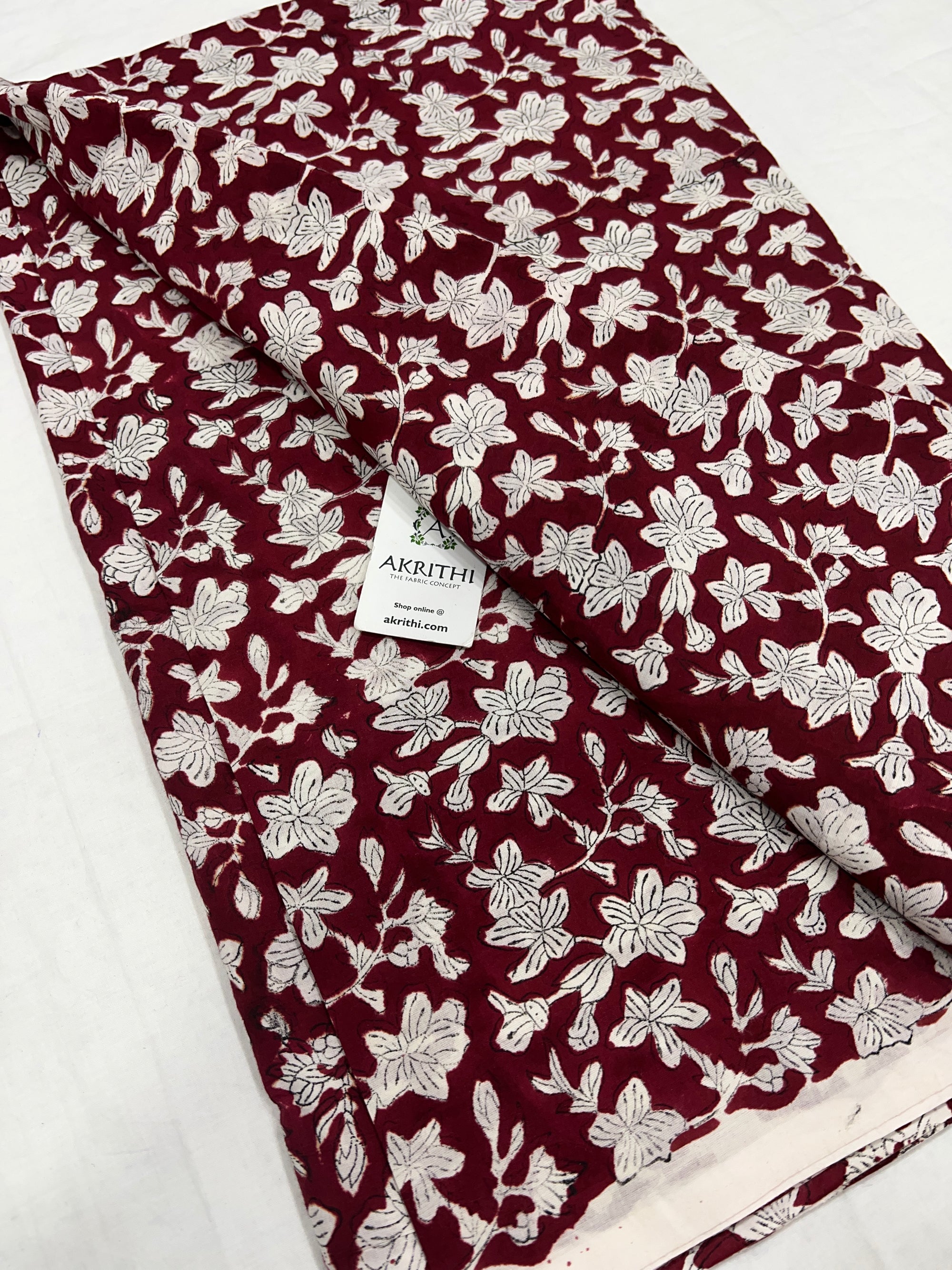 Hand block Printed pure cotton fabric