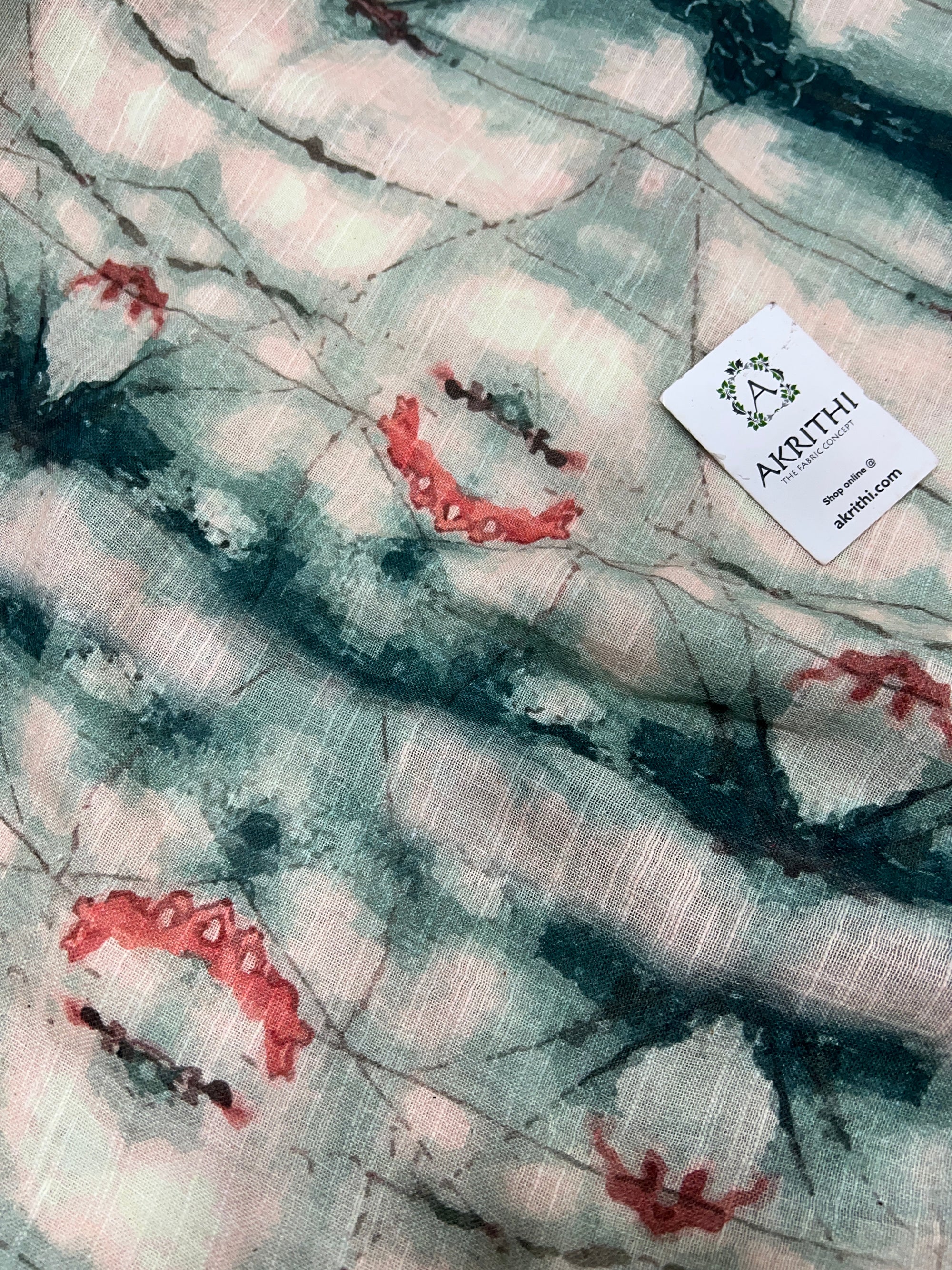 Digital Printed pure linen twill cotton fabric