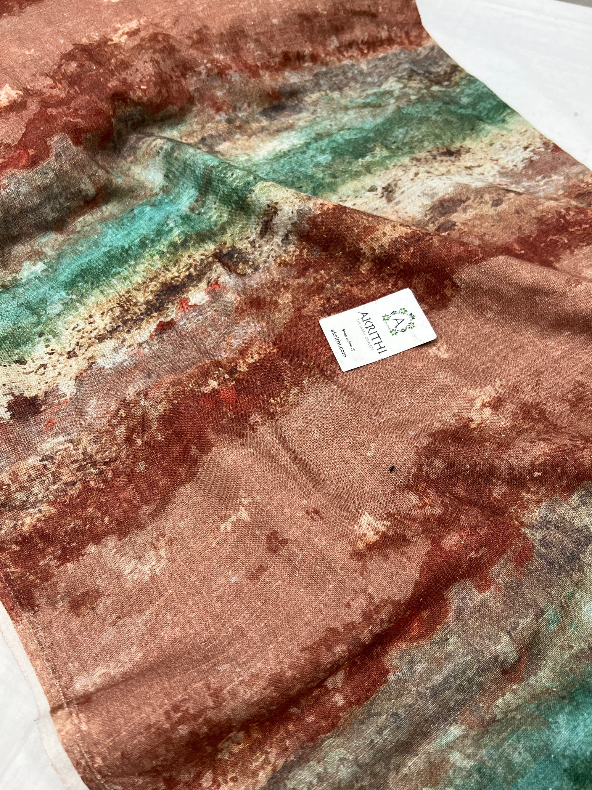 Digital Printed pure linen twill cotton fabric