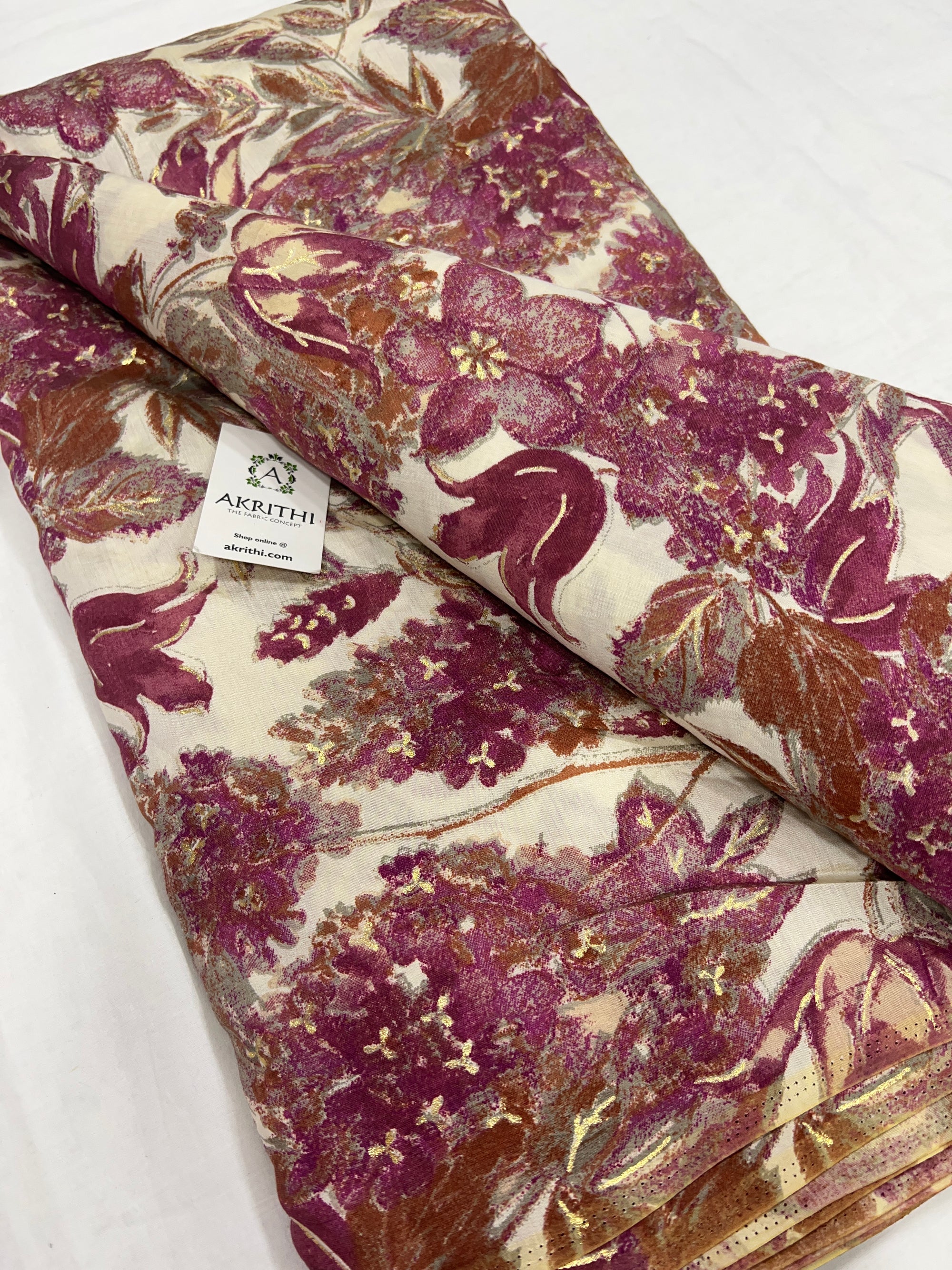 Printed viscose silk fabric