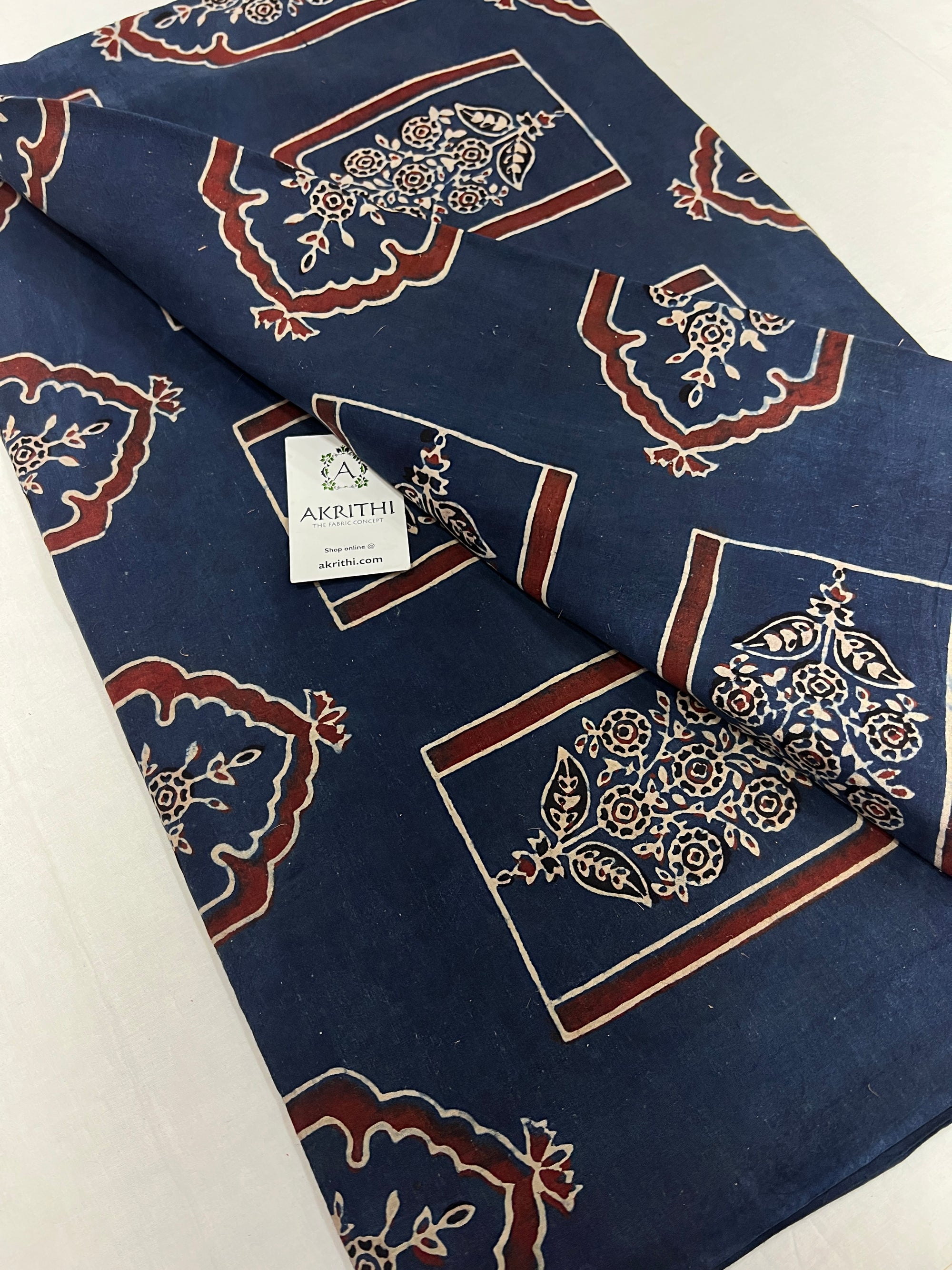 Ajrakh Printed pure cotton fabric