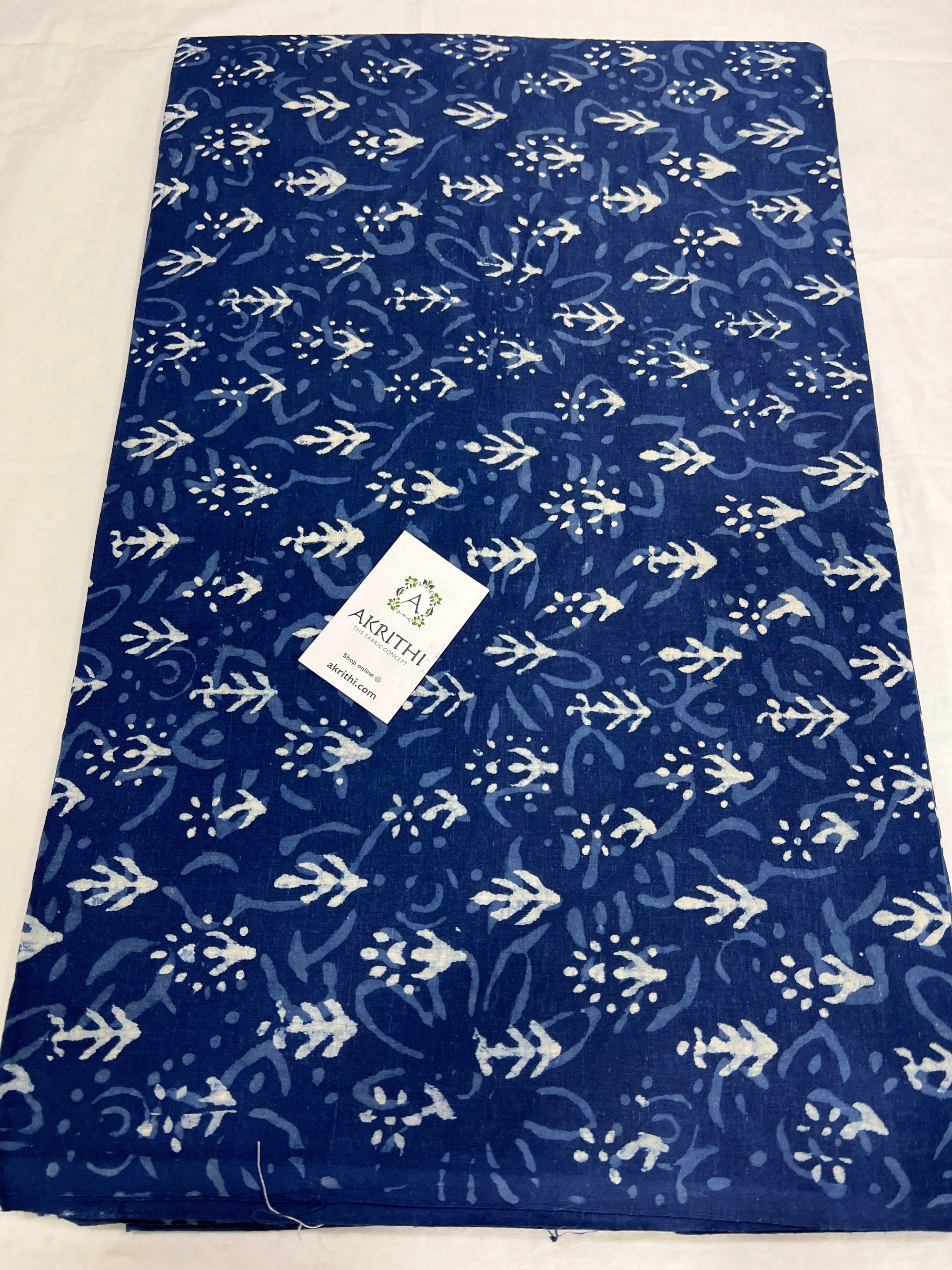 Indigo Printed pure cotton fabric